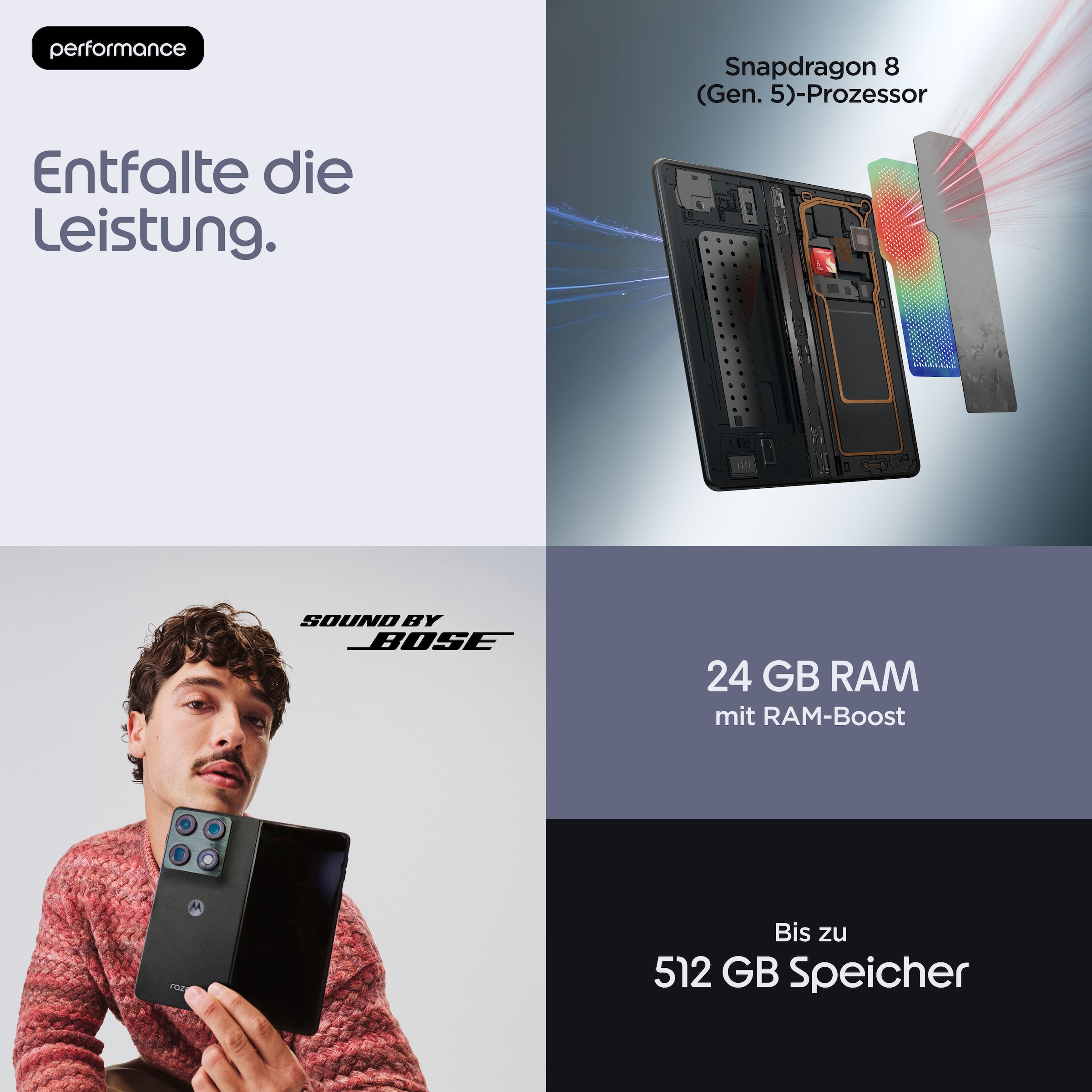 Motorola Smartphone »razr fold« PANTONE® Blackened Blue