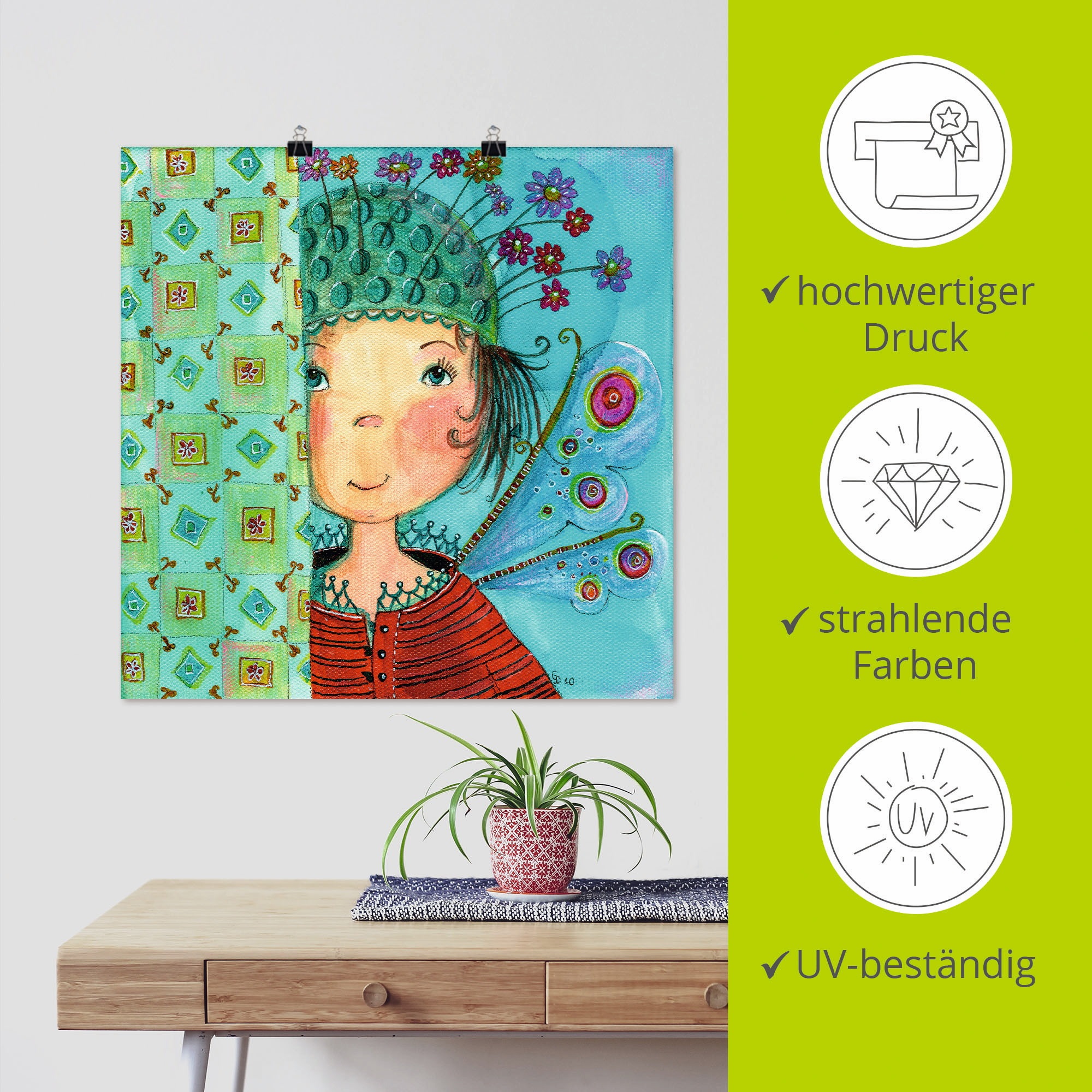 Artland Wandbild »Engelchen versteckt sich«, Kinder, (1 St.), als Leinwandbild, Poster in verschied. Größen