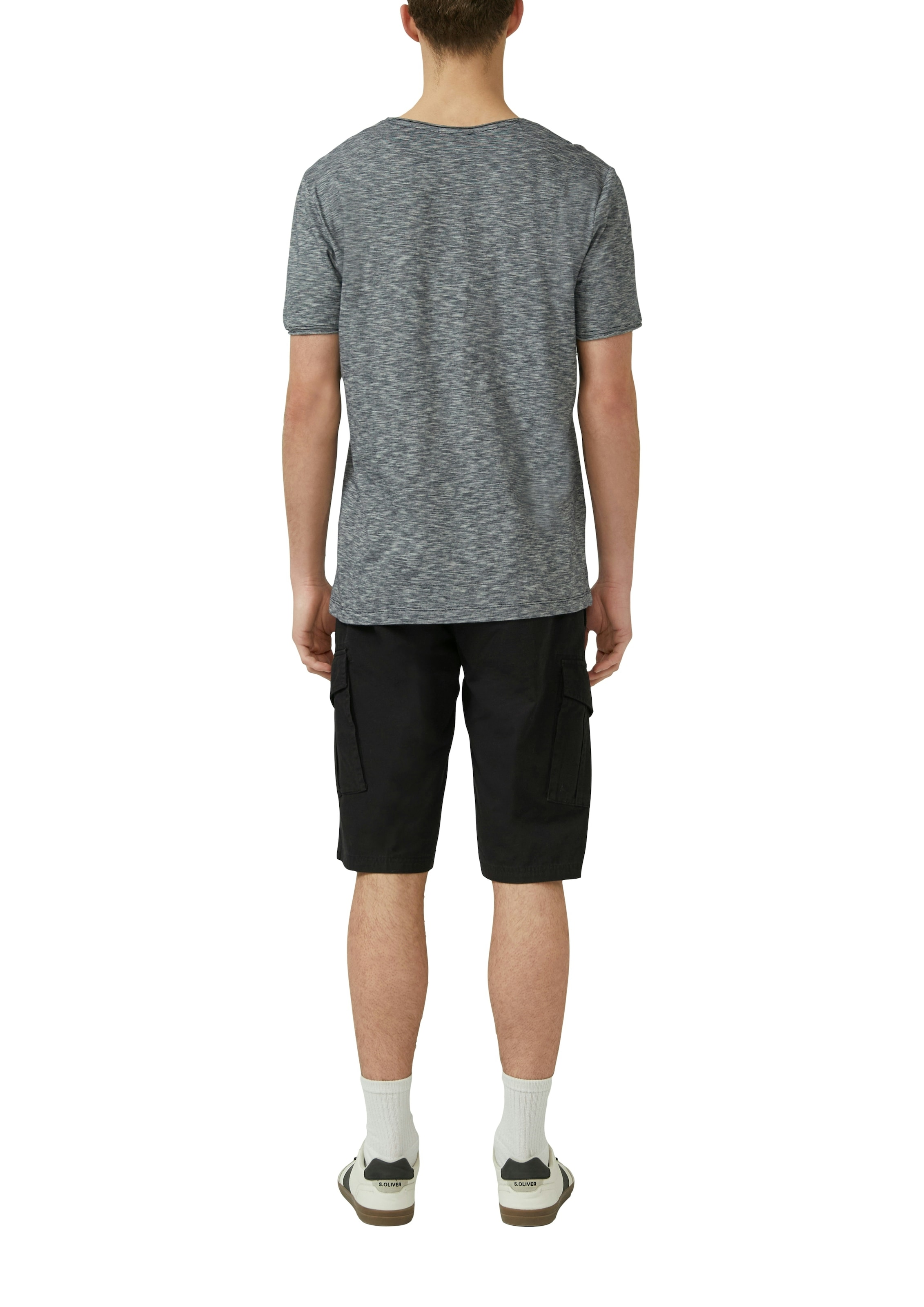 s.Oliver Kurzarmshirt Sommershirt meliert, mit Brusttasche