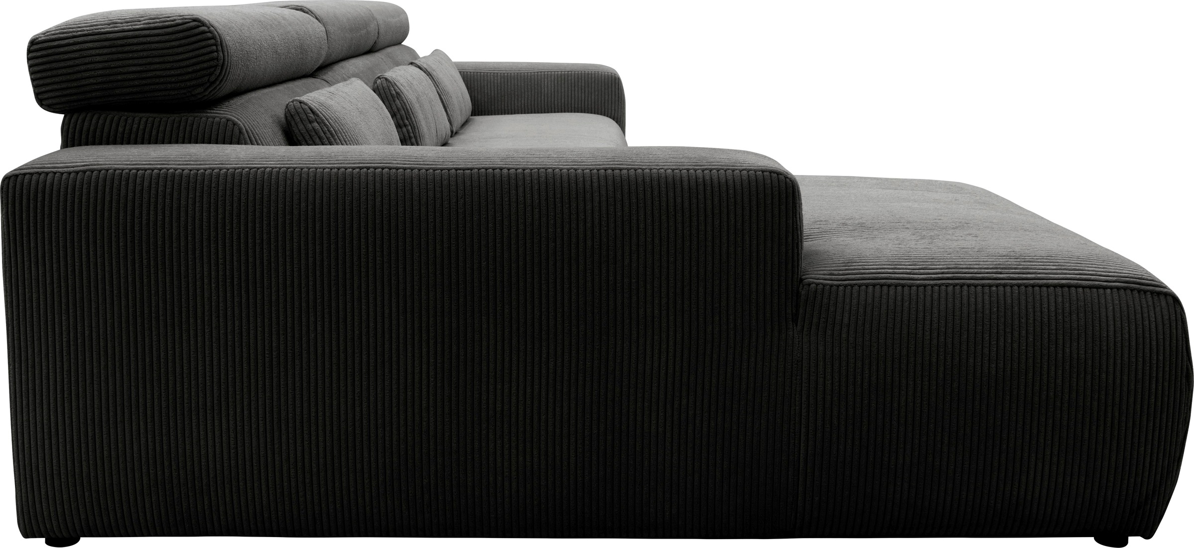 DOMO collection Ecksofa »Brandon große Ausführung B/T/H: 289/177/80 cm, auch in Leder und Cord«, mit Kopfteilverstellung, wahlweise Sitztiefenverstellung, L-Form