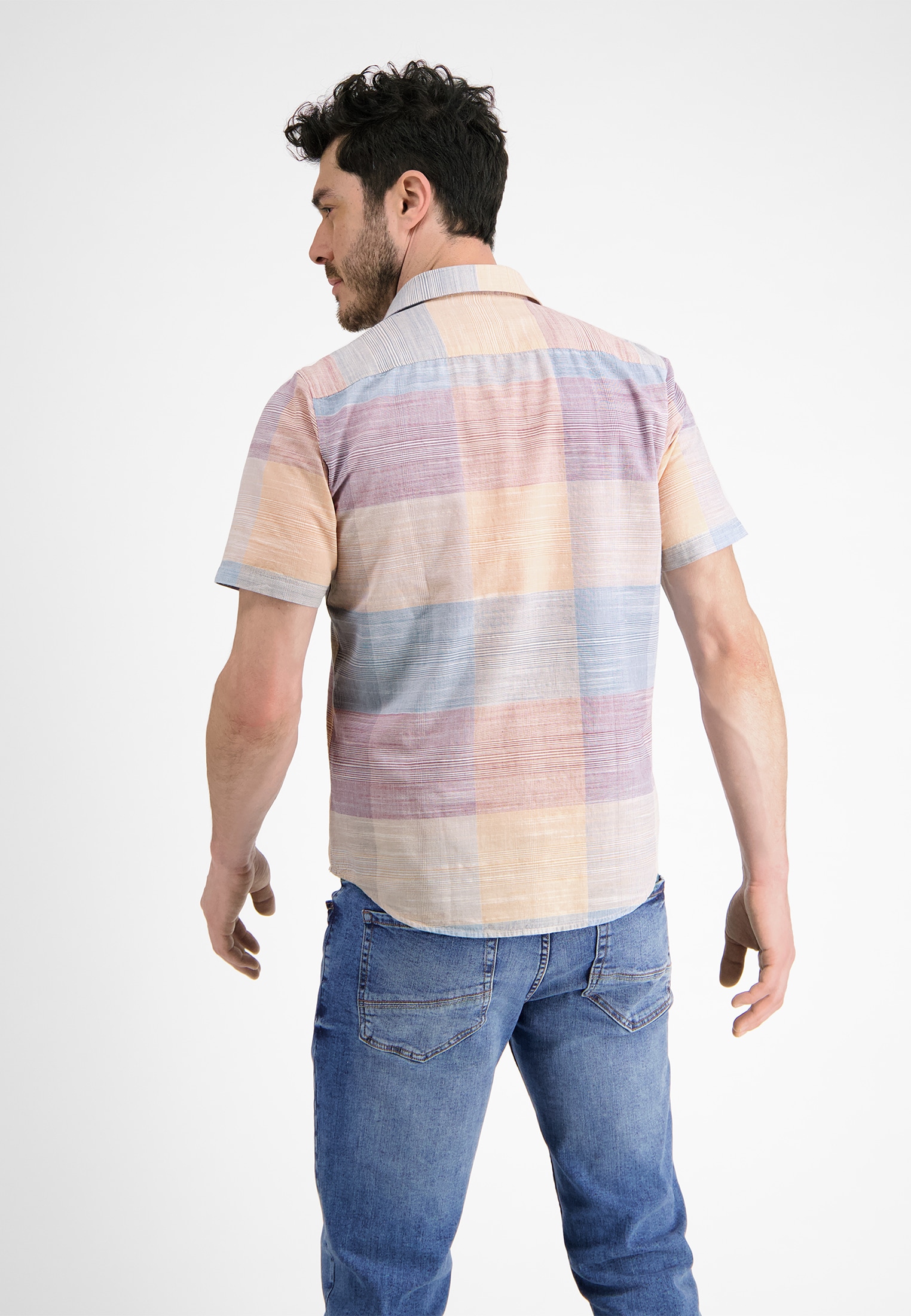 LERROS Kurzarmhemd »LERROS Kurzarmhemd *Slub Karo*«