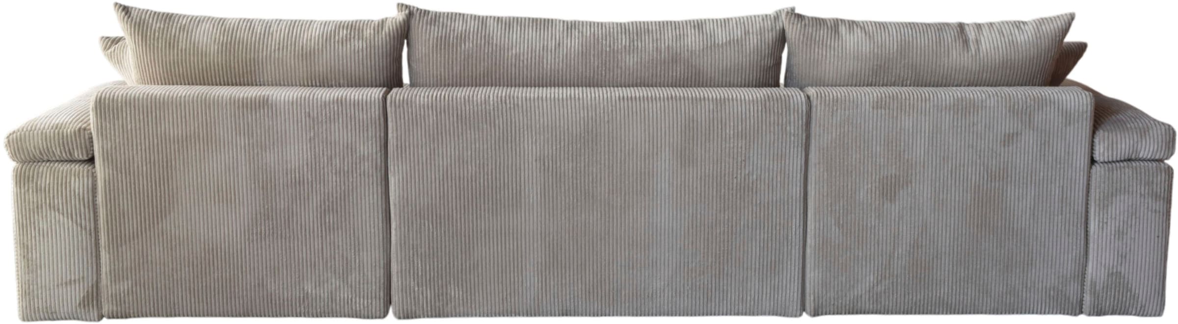 OTTO home Wohnlandschaft »Cosy U-Form, B: 309 cm, Sitzaufbau im Sandwich-Federkern« 2 Zierkissen, Mega-Sofa, Cord oder Struktur weich, Kaltschaumauflage