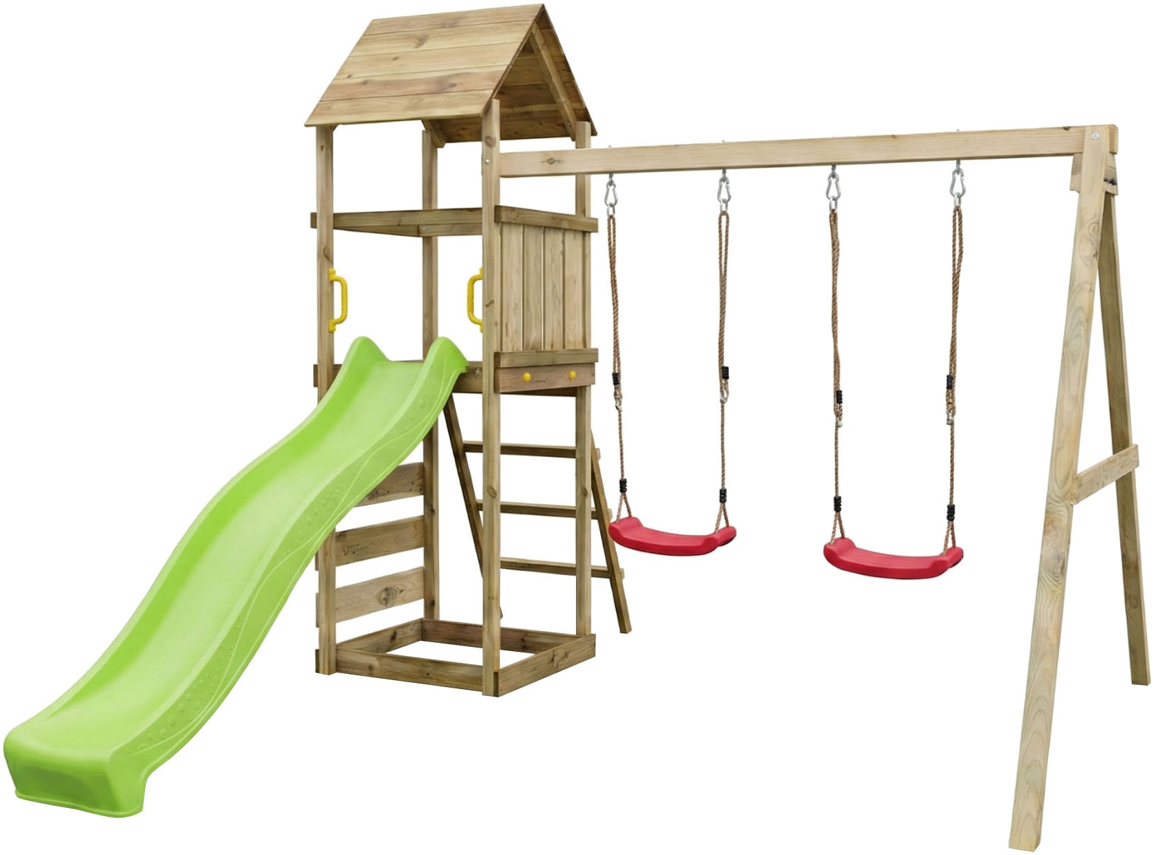 FUNGOO Spielturm »MaxPlay 2.2« mit Rutsche, Doppelschaukel und Kletterwand