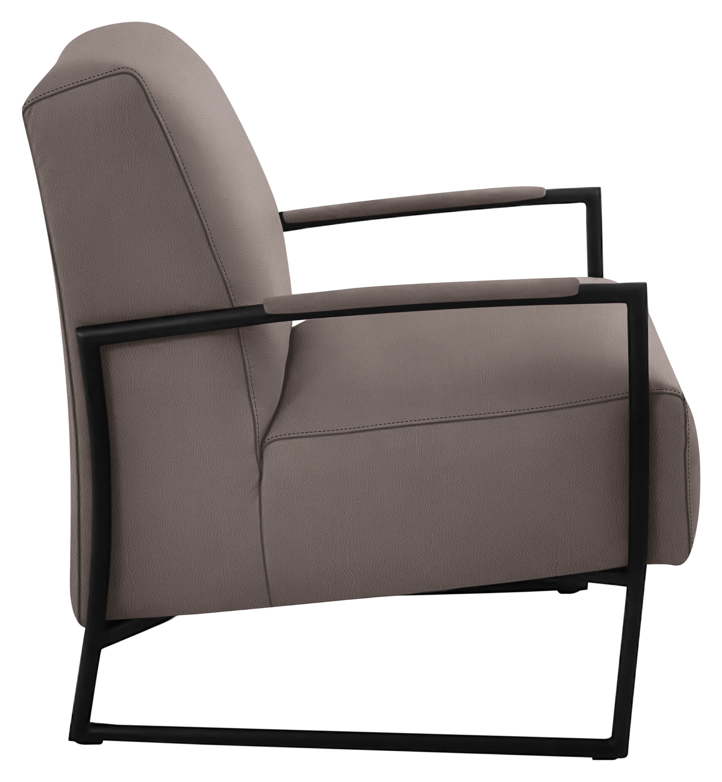 K+W Komfort & Wohnen Cocktailsessel, mit bezogenen Armlehnen, Gestell in Metall schwarz Struktur