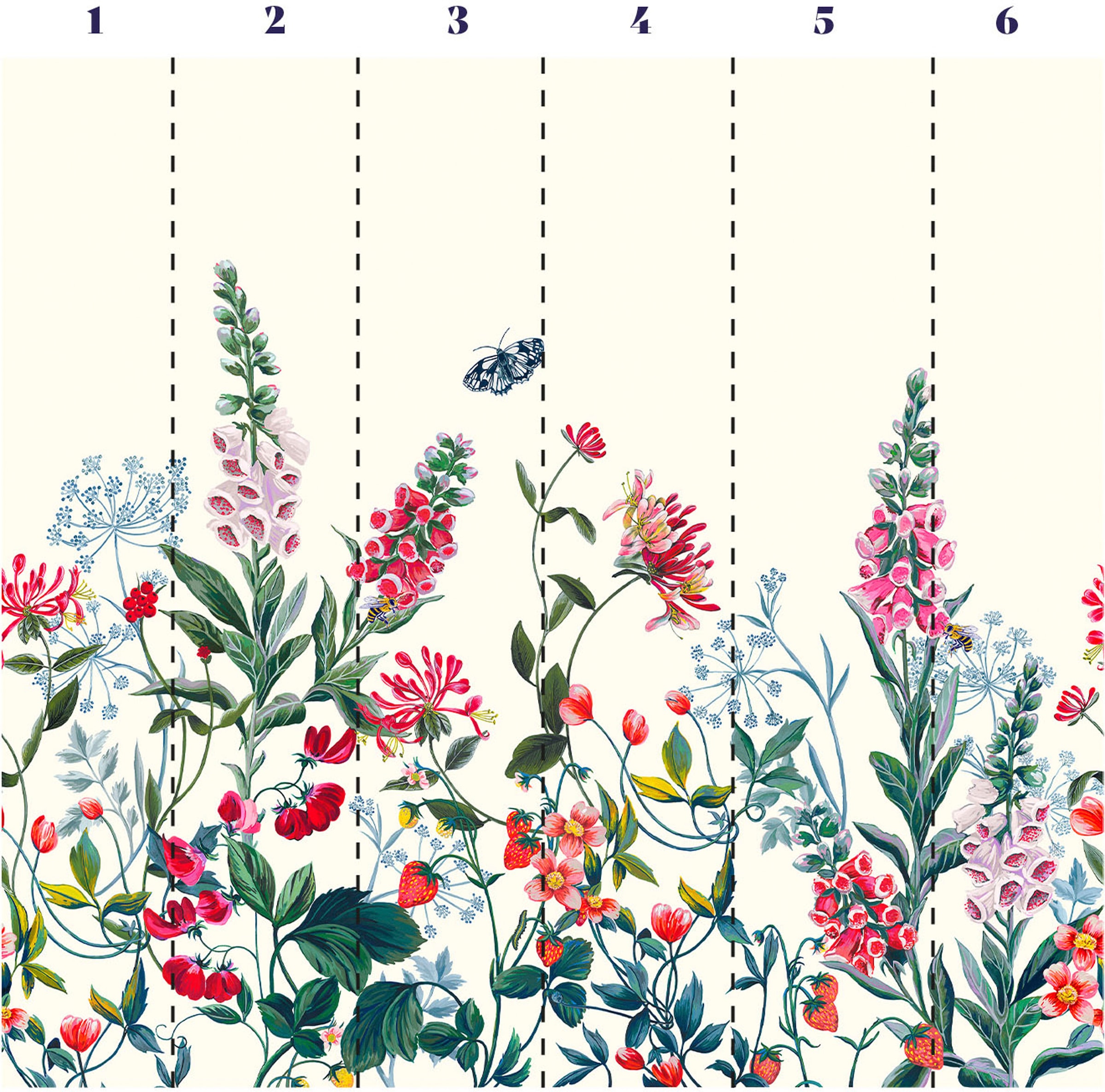 Joules Fototapete »Permaculture Garden Crème Mural 300x280cm« floral glatt floral