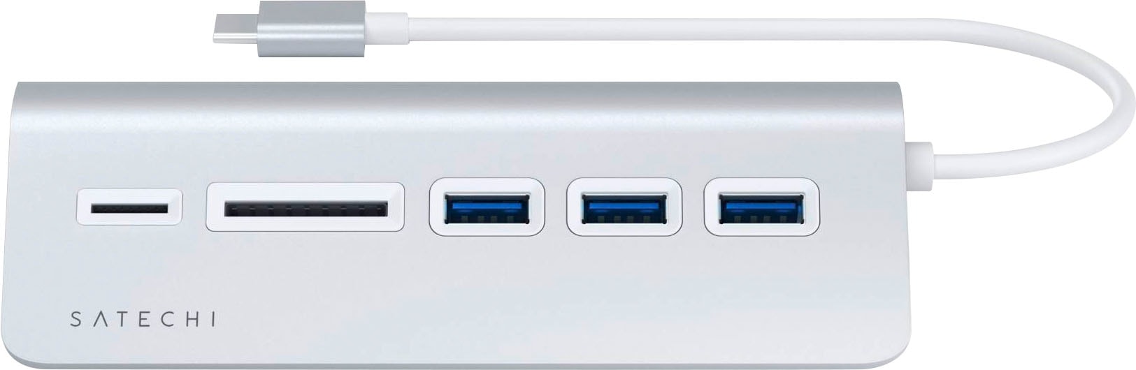 Satechi USB-Adapter »Type-C Aluminum USB Hub & Card Reader«, USB 3.0 Typ A zu USB Typ C