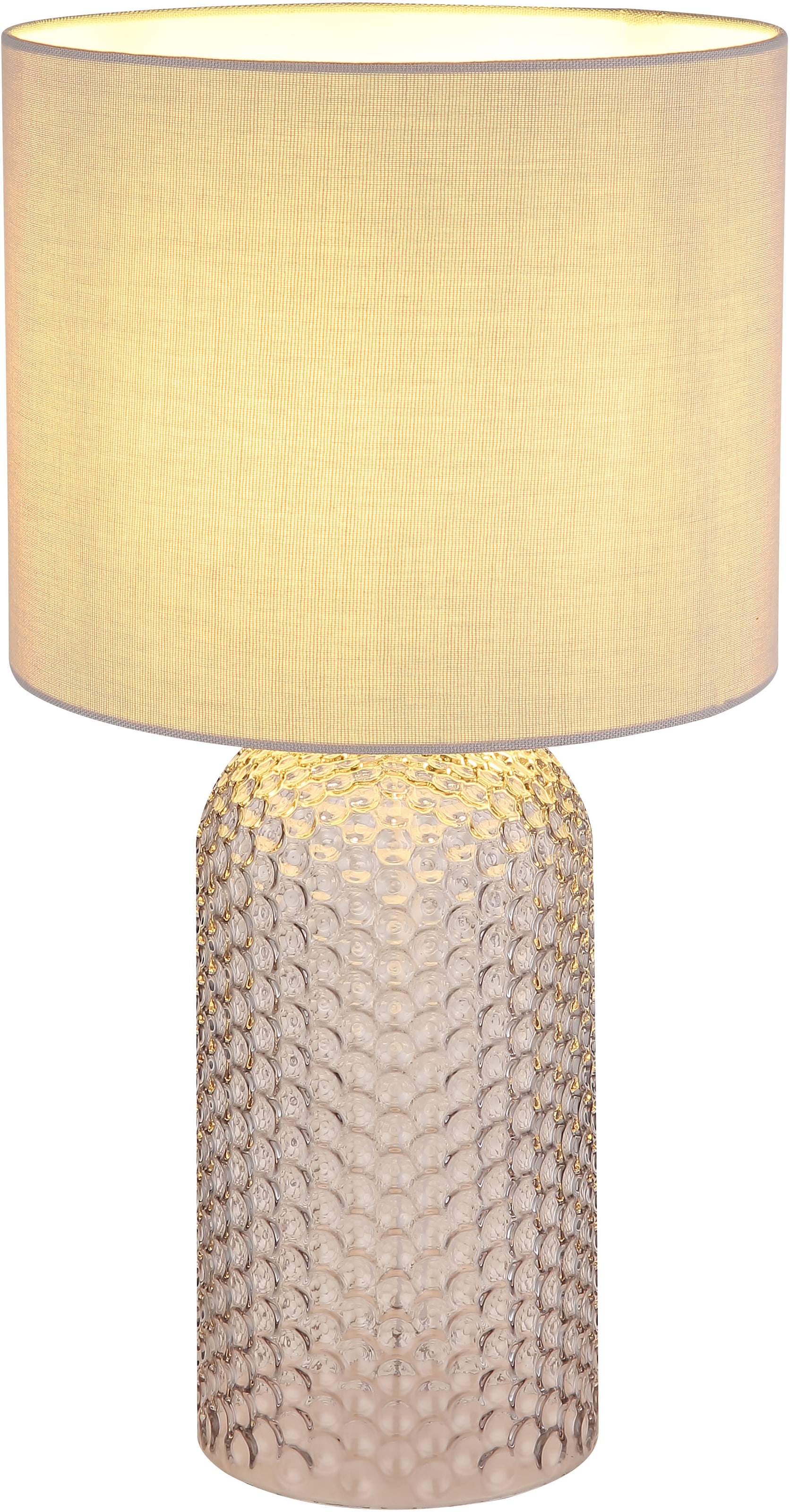 GLOBO LIGHTING Tischleuchte »SOFIA«, Leuchtmittel E27 | ohne Leuchtmittel, Tischlampe/grau/Wohnzimmer/Flur/Schlafzimmer