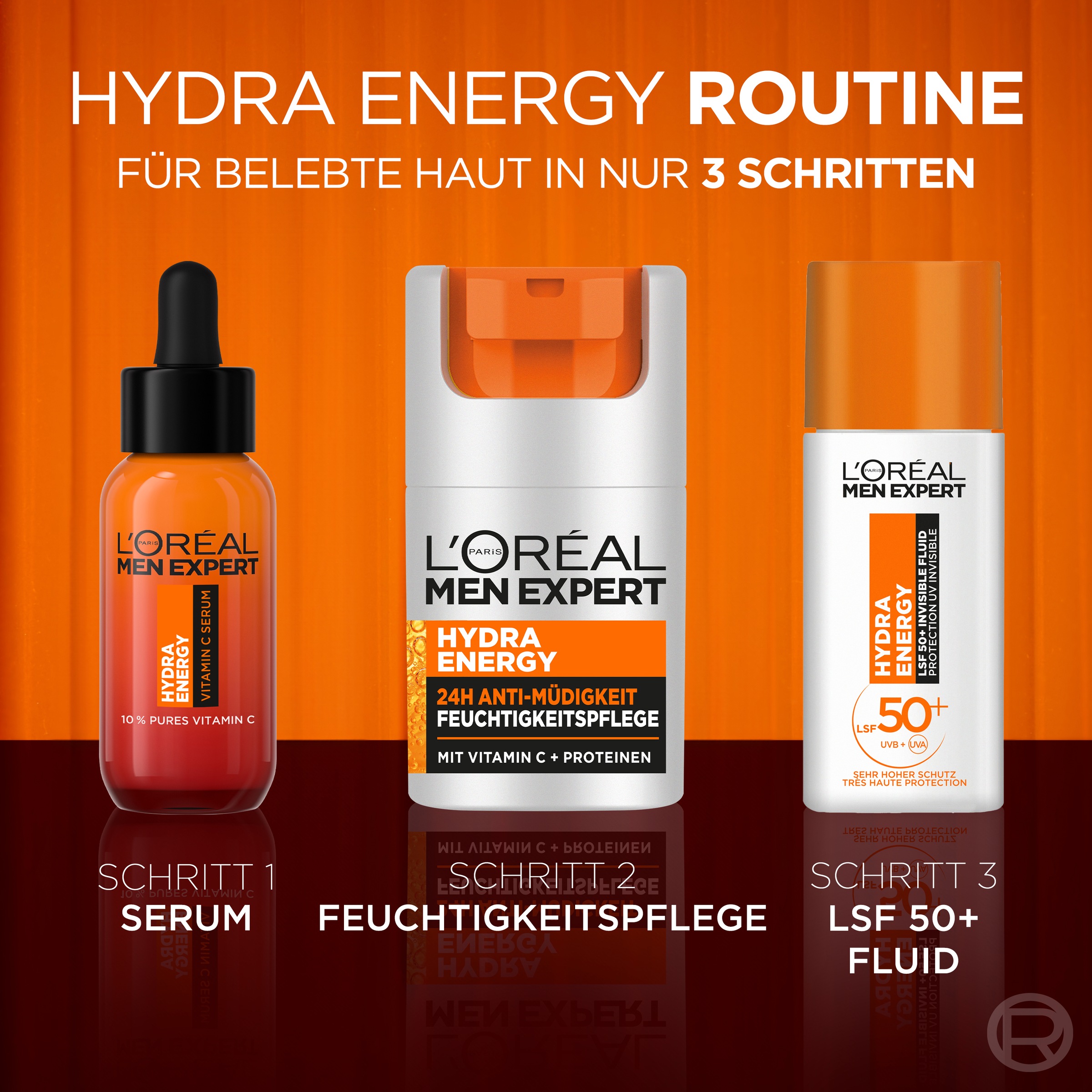 L'ORÉAL PARIS MEN EXPERT Gesichtsfluid »L'Oréal Men Expert Tägliches LSF 50+ Invisible Fluid«, Beugt sonnenbedingte Hautalterung vor, fettet und klebt nicht.