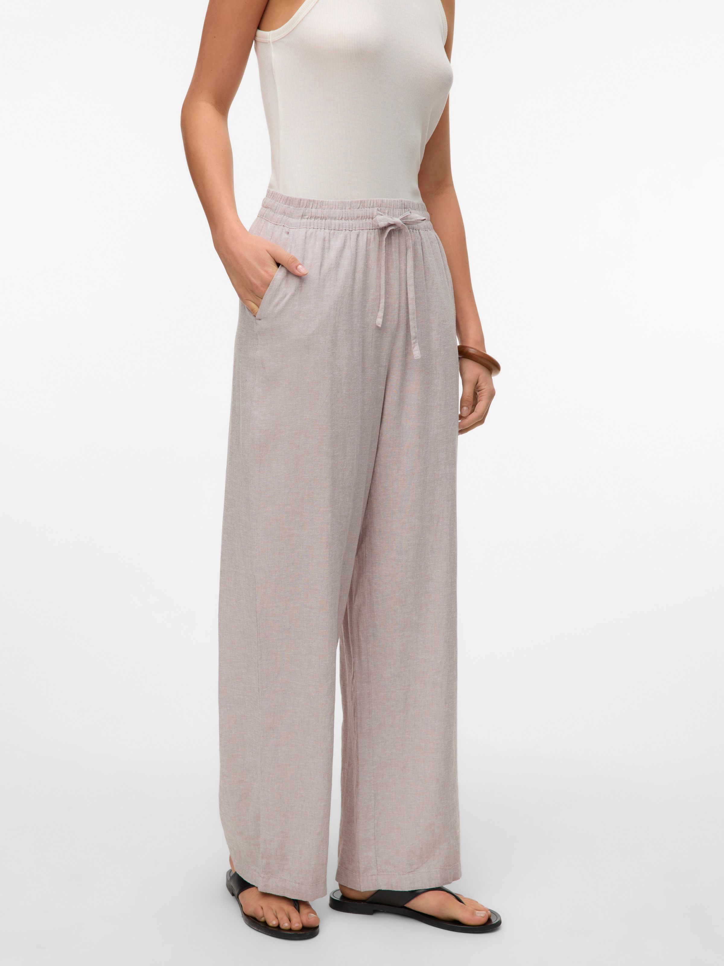 Vero Moda Schlupfhose »VMLINN LINEN PANTS WVN NOOS«, Sommerhose, mit Leinen