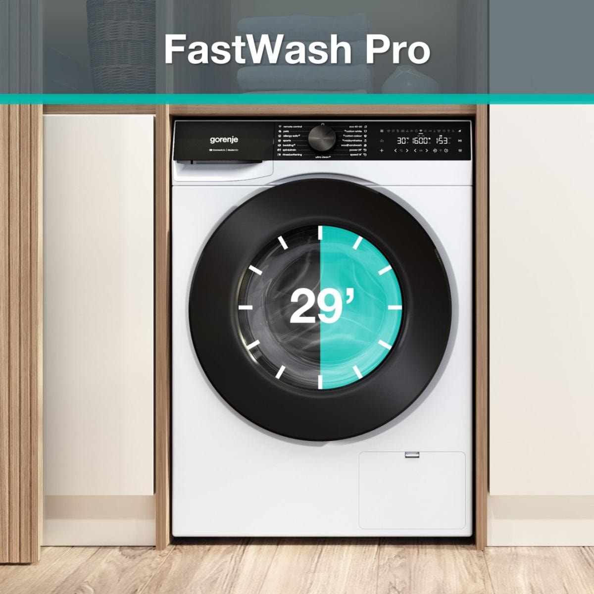GORENJE Waschmaschine G600 »W5G684A3T1« 8 kg 1400 U/min 30% besser als Energieklasse A, FastWash Pro 29 min.