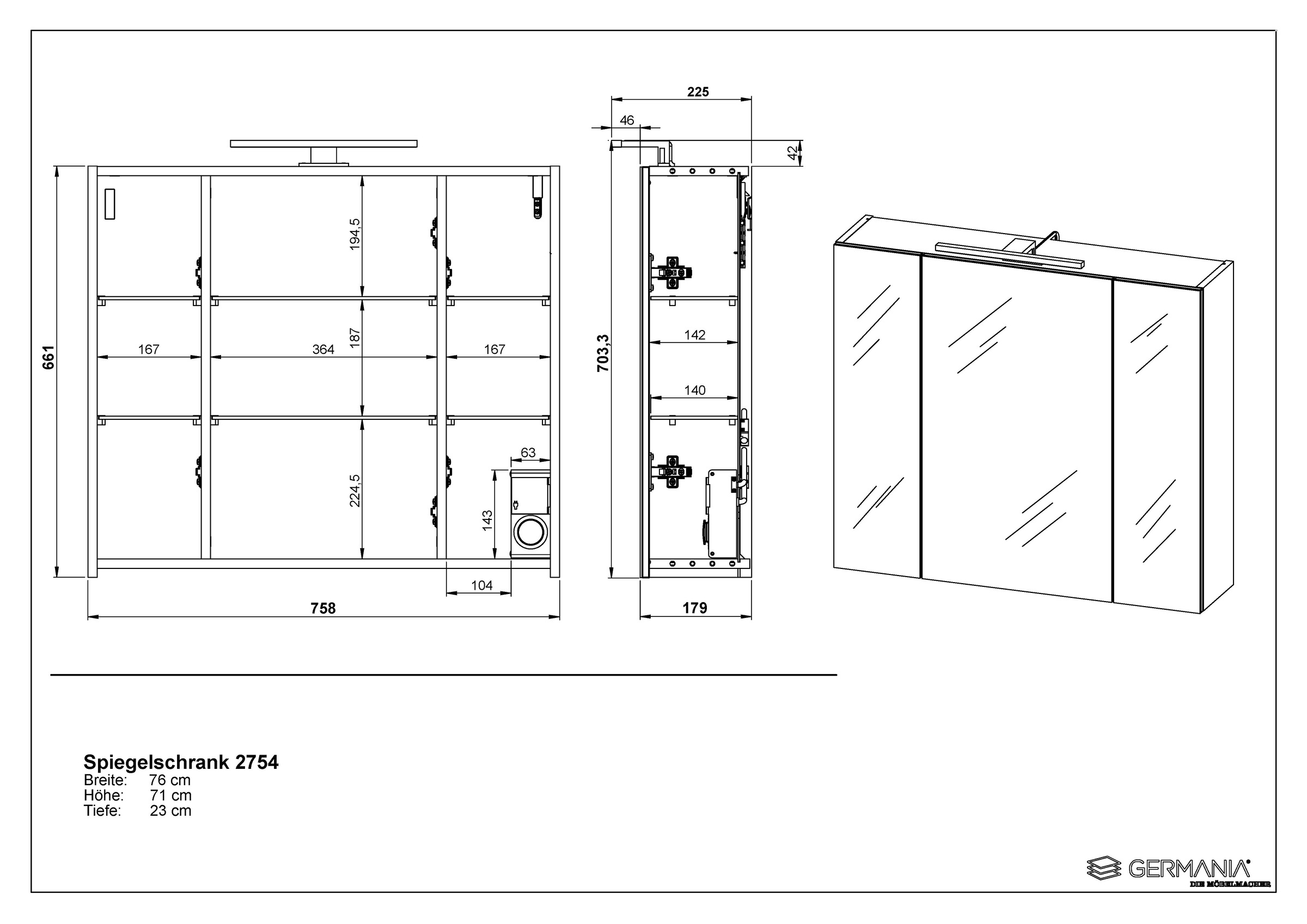 GERMANIA Badmöbel-Set »Scantic«, (5 St.), mehrteiliges Set mit kleinem Waschbeckenunterschrank