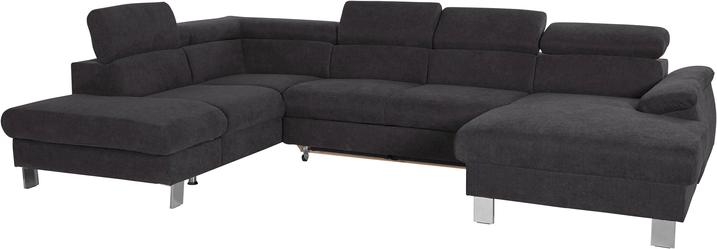 COTTA Wohnlandschaft »Komaris U-Form, B: 320 cm«, mit Kopfteilverstellung, optional Bettfunktion, Bettkasten & Licht