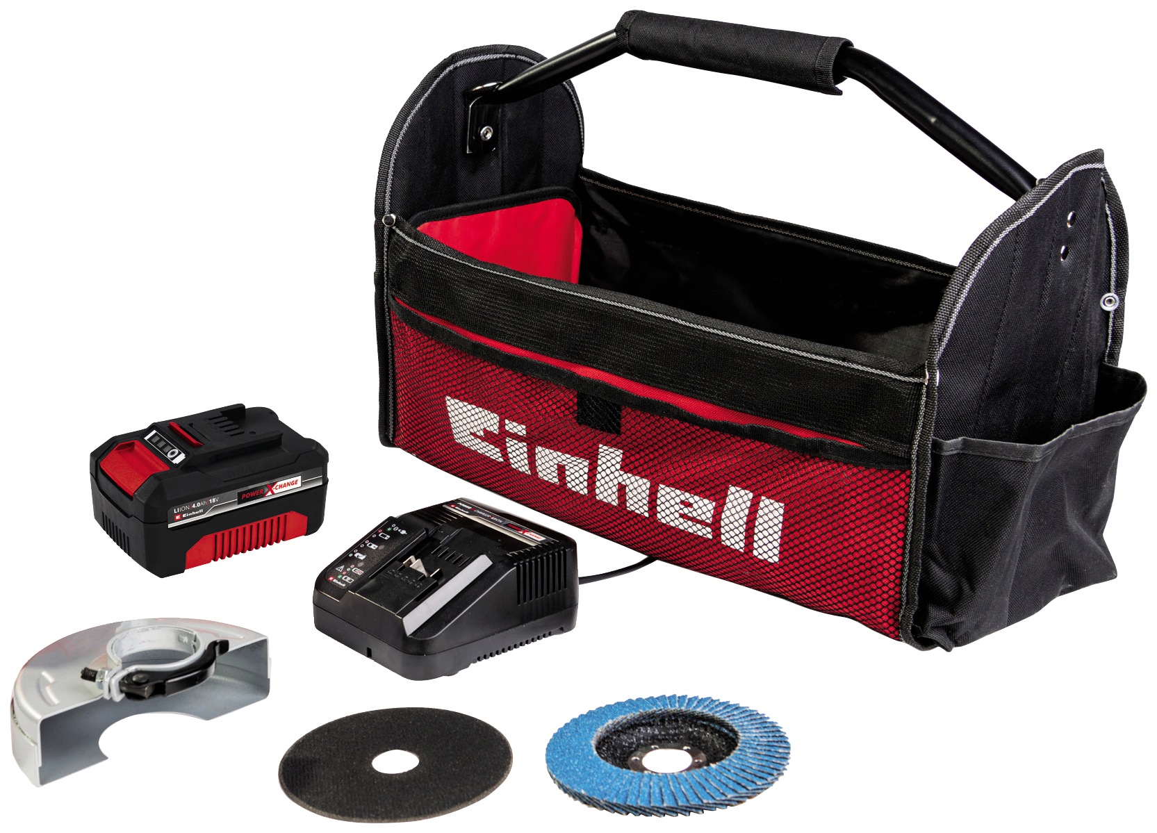 Einhell Akku-Winkelschleifer »TE-AG 18/115 Li«, (Set), 115 mm Ø, 28 mm max. Schnitttiefe, inkl. 4 Ah Akku und Ladegerät