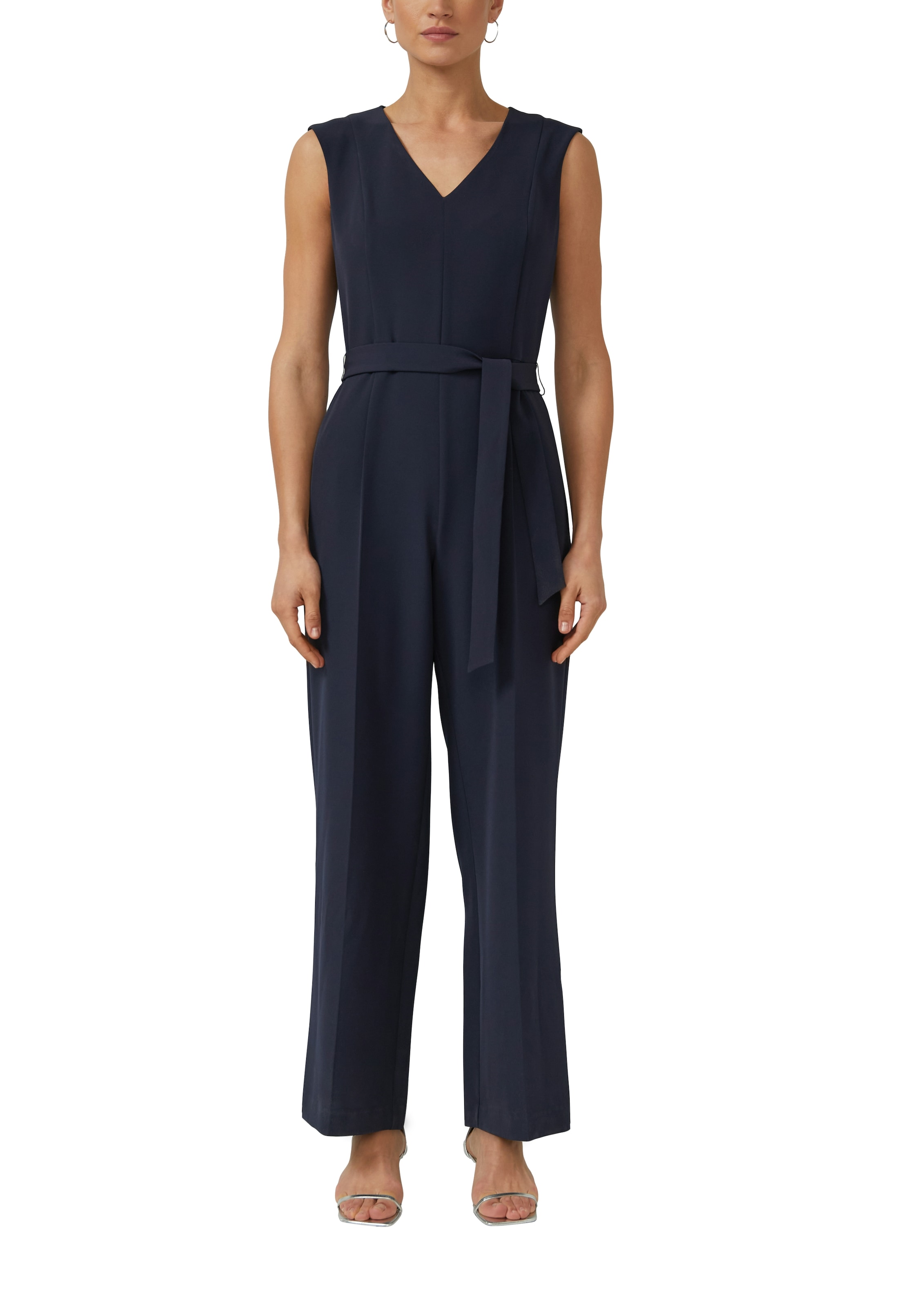 s.Oliver BLACK LABEL Overall mit V-Ausschnitt, mit Gürtel