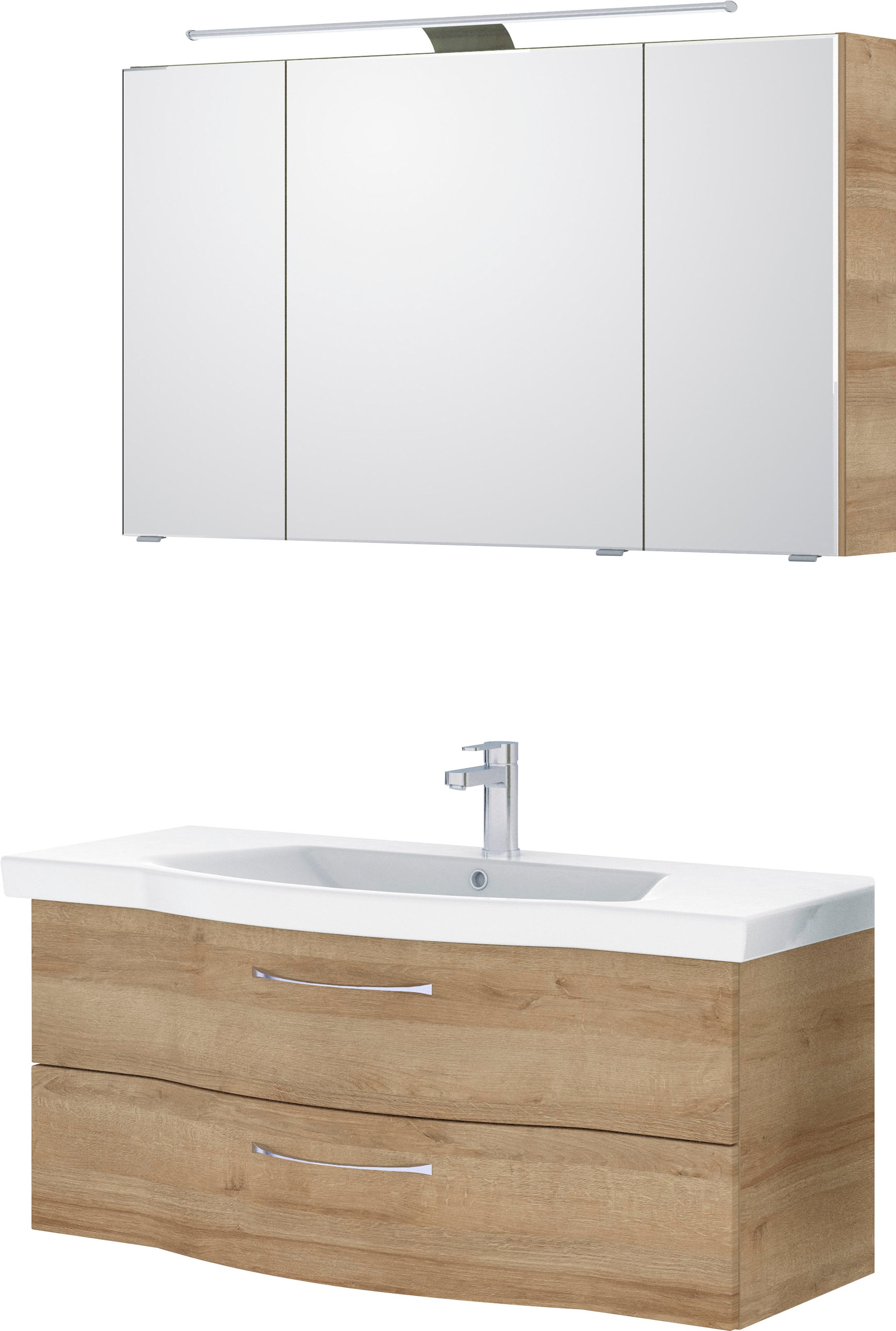 Saphir Badmöbel-Set »6005 Sprint Keramik-Waschtisch mit LED-Spiegelschrank, günstig online kaufen