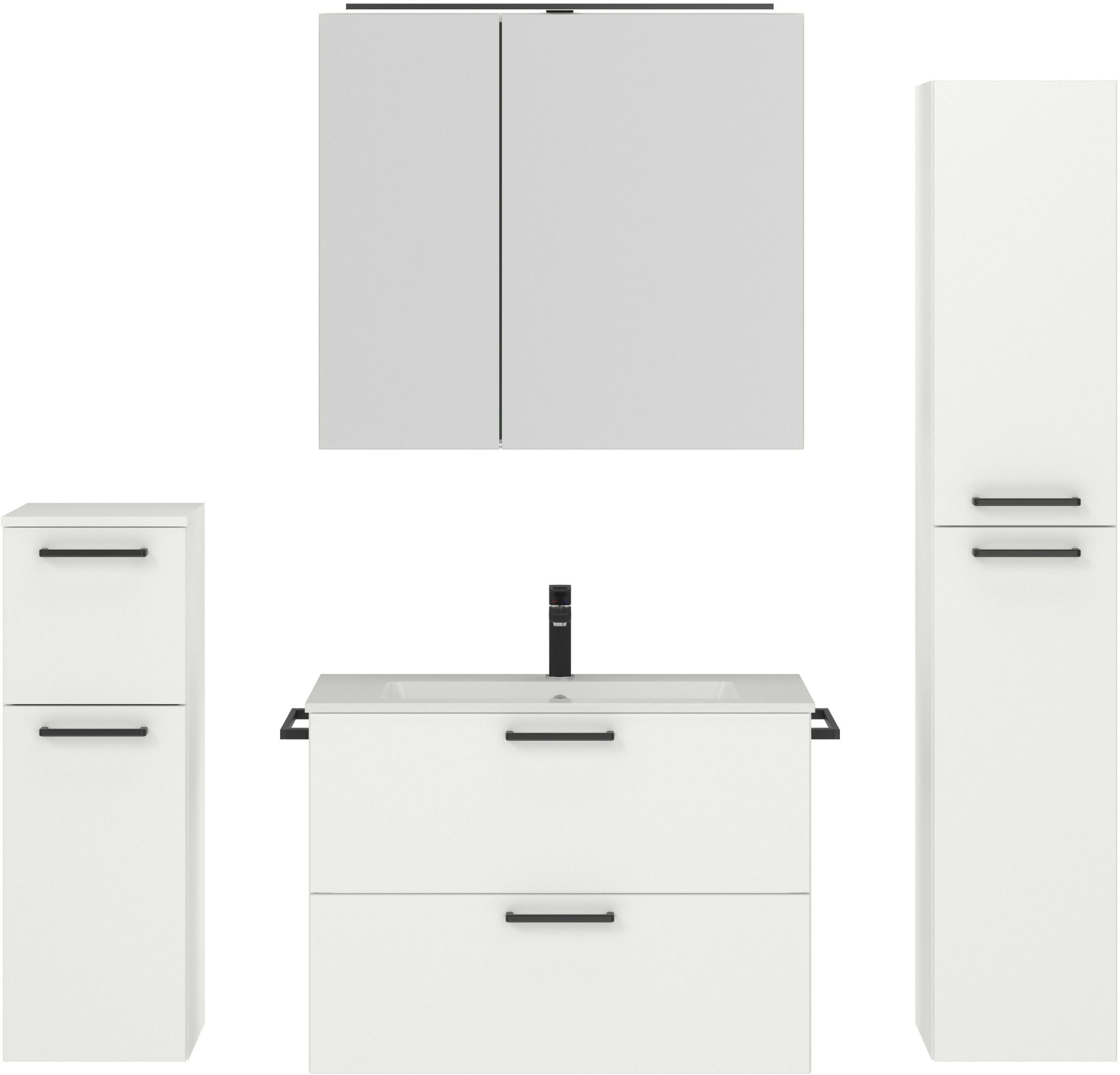 nobilia® Badmöbel-Set »Tolvina«, (4 St., vormontiert, mit Soft-Close), inkl günstig online kaufen