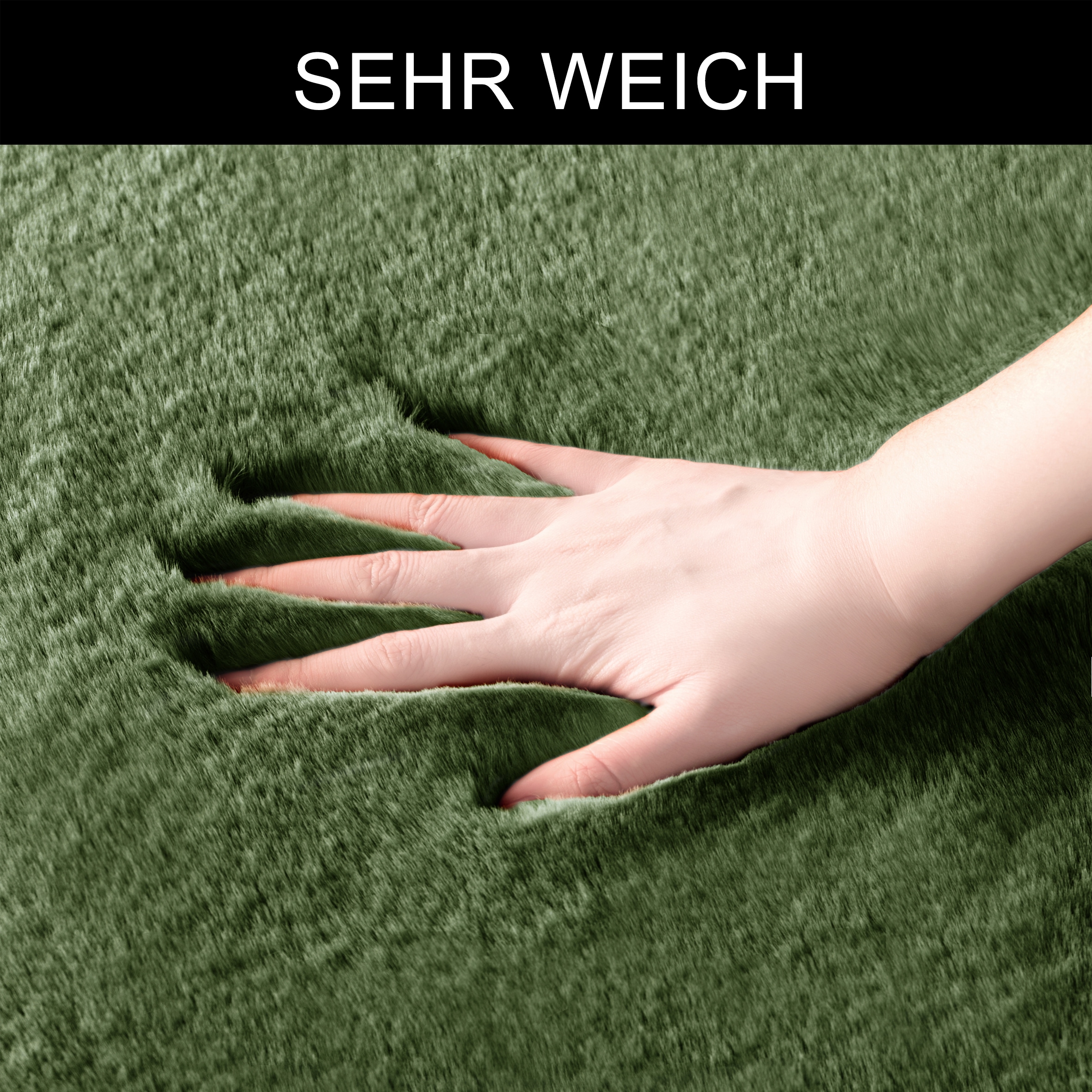 my home Badematte »Rabbit Badematten, Badvorleger, Badezimmer Teppich« Höhe 30 mm rutschhemmend beschichtet fußbodenheizungsgeeignet | schnell trocknend | strapazierfähig Kaninchenfell-Haptik, Badteppich, rechteckig, rund & als 3-tlg. Set