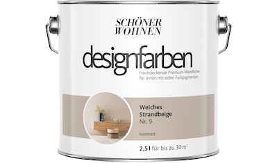 SCHÖNER WOHNEN-Kollektion Wandfarbe »Designfarben«, 2,5 Liter, Weiches Stranbeige Nr.... kaufen