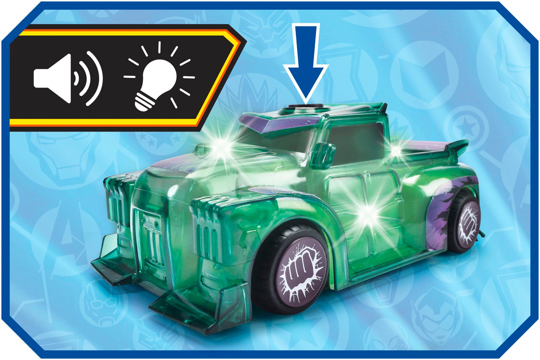 Dickie Toys Spielzeug-Auto »Marvel Light Hero Hulk 1:32«, mit Licht und Sound
