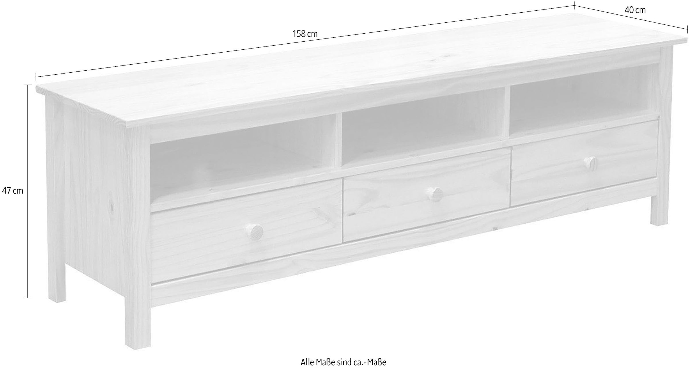 Home affaire Lowboard, (1 St.), Kommode mit drei Kabeldurchführungen