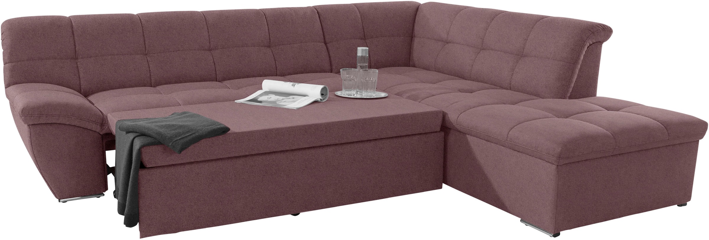 DOMO collection Ecksofa »Lagoa L-Form«, wahlweise mit Bettfunktion, frei im Raum stellbar, große Farbvielfalt