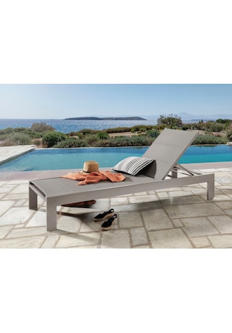 Gartenliege »AMALFI«, Aluminium, Liege, 5fach verstellbar, Bespannung Textilene, taupe