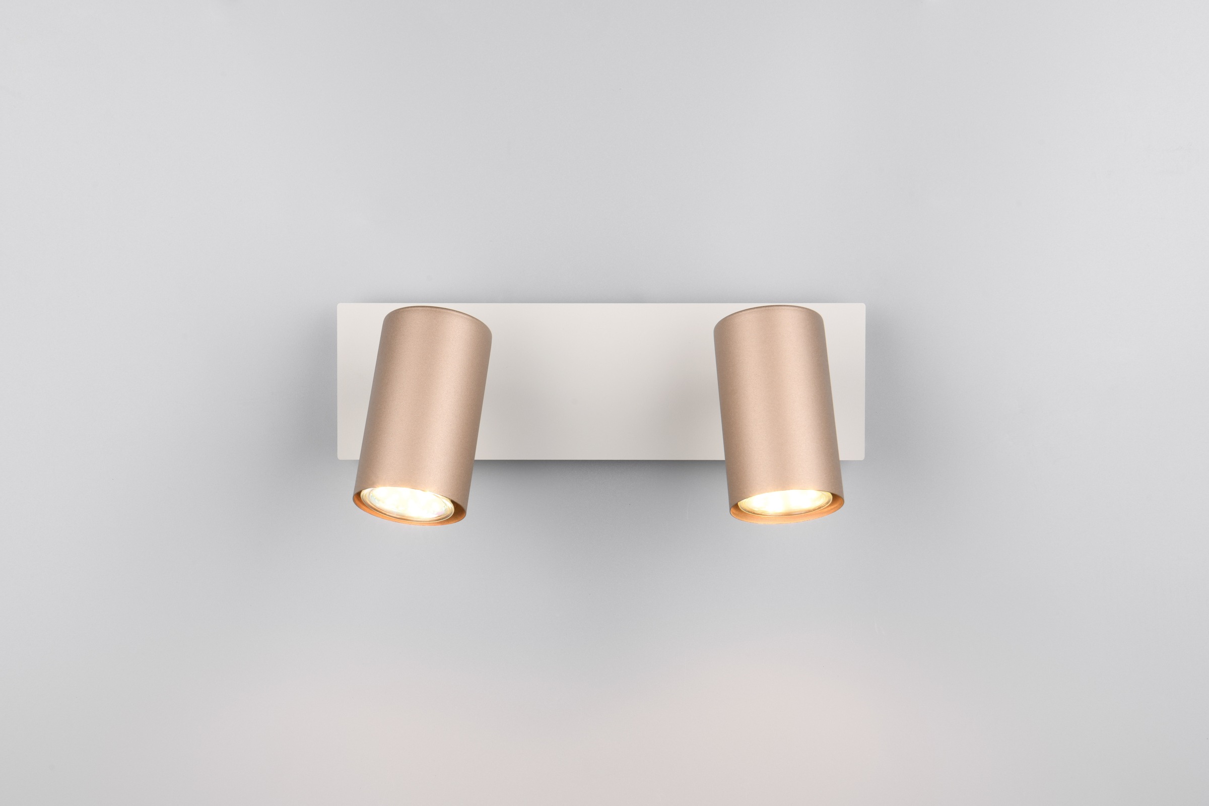 TRIO Leuchten Deckenstrahler »MARLEY, GU10 Deckenspot 1-flammig, exkl 2x GU10 max 35W, Wandspot«, 2 flammig, Leuchtmittel GU10 | Leuchtmittel wechselbar, flexibel verstellbarer GU10 Deckenspot in coffee + warm grey, 30x9 cm