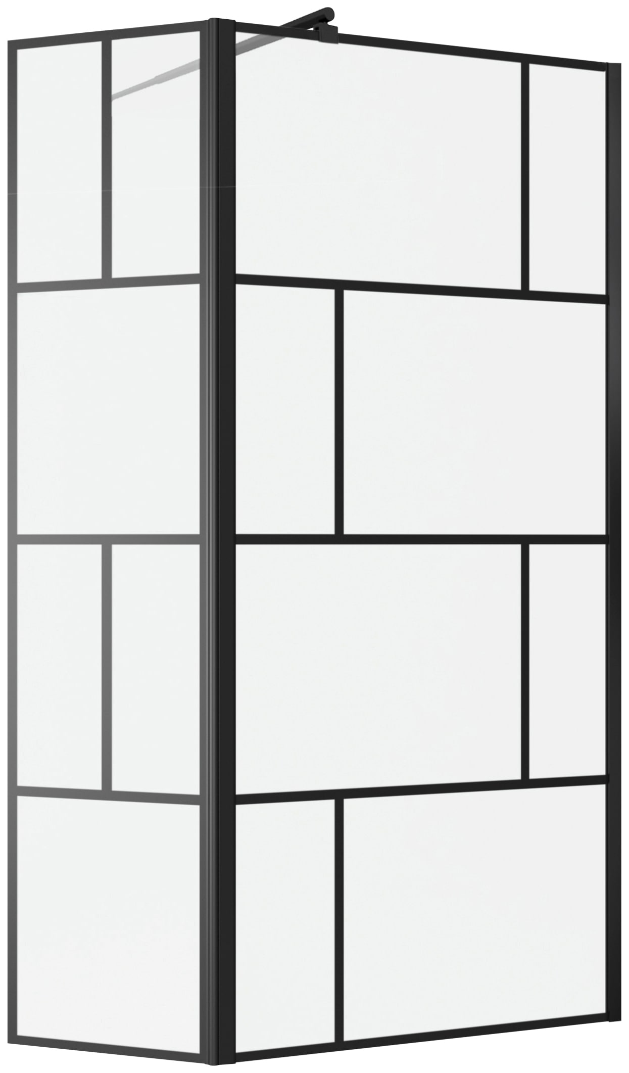 Marwell Walk-in-Dusche »Bricks«, 90+40 x 195 cm, inkl. Haltestange für Wandmontage