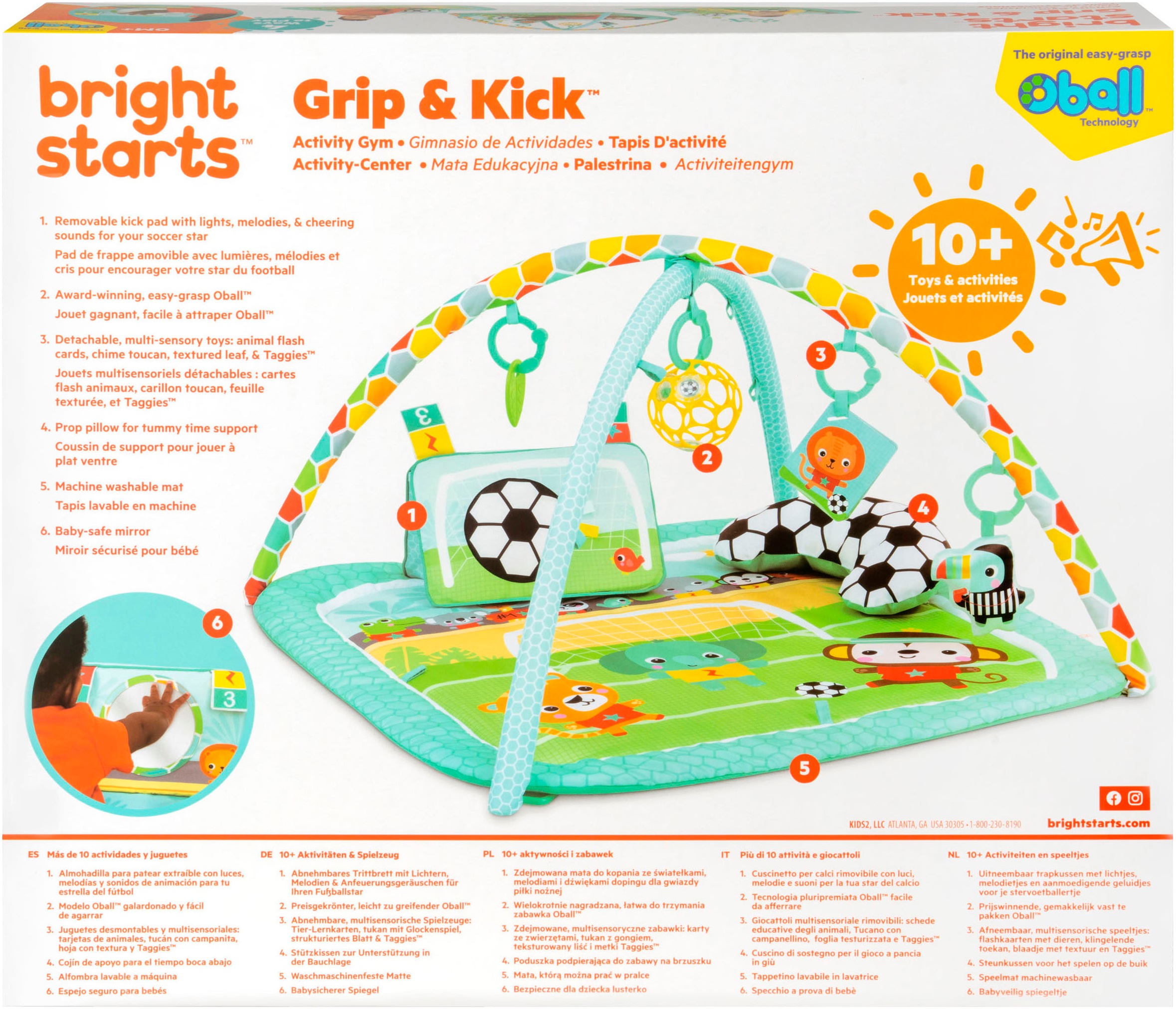 Bright Starts Spielbogen »Grip & Kick Activity Gym«, mit Licht- und Soundeffekt