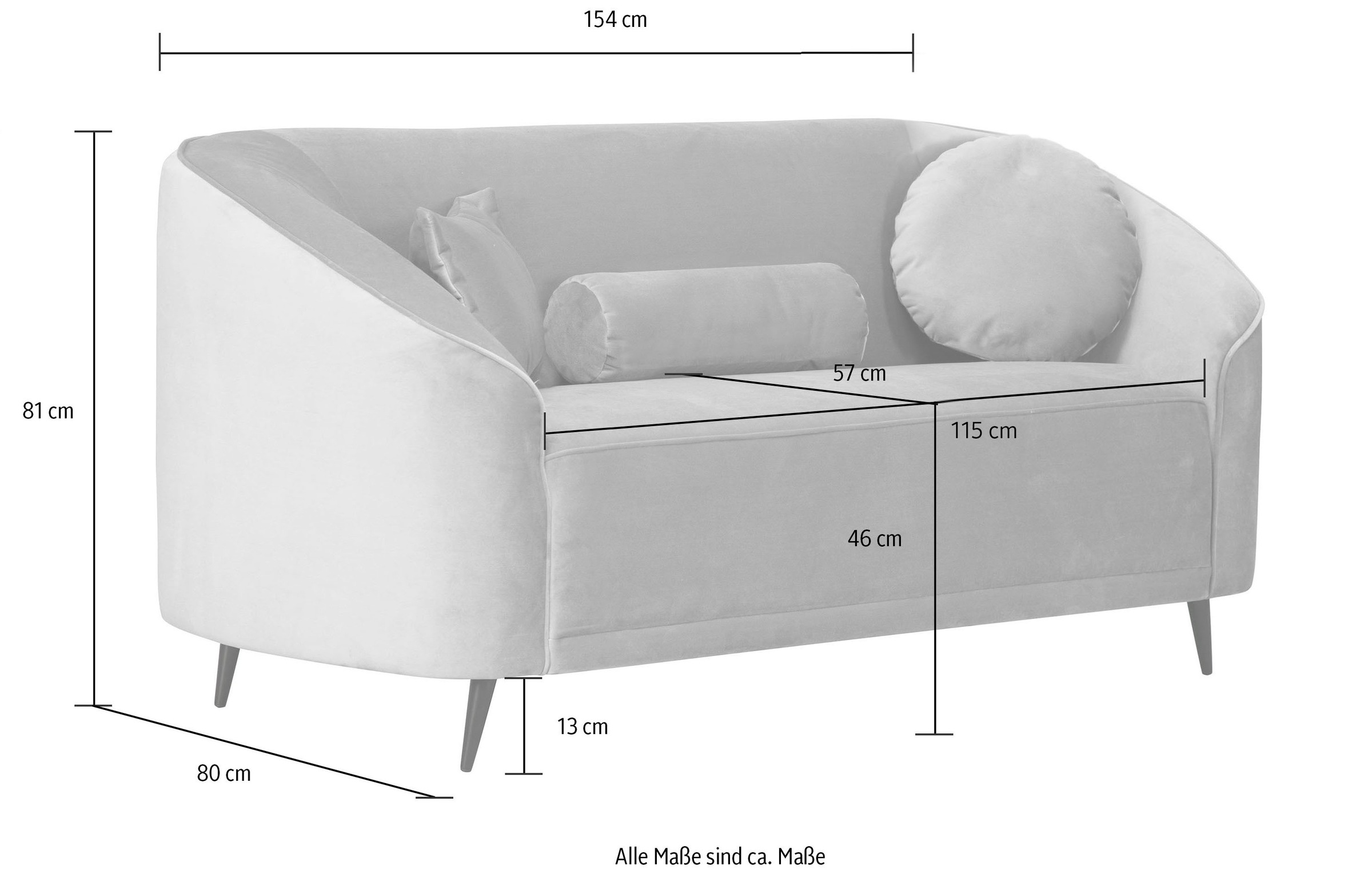 Leonique 2-Sitzer »Ashly«, in 3 Bezugsvarianten, Bouclé, Samtoptik und Struktur weich.