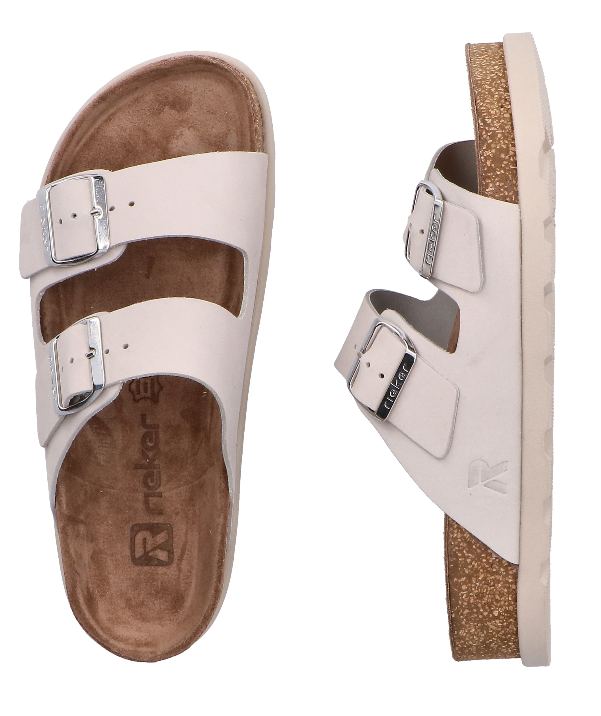 Rieker Pantolette  Hausschuh, Sommerschuh, Strandschuh, Zweischnaller mit Softfußbett