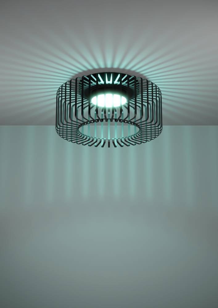 EGLO Deckenleuchte »GINESTRONE-Z Deckenlampe schwarz, ZigBee 3.0, Timer, Disco-Modus«, 1 flammig, Leuchtmittel LED-Modul | LED fest integriert, App / Sprachsteuerung Alexa, ‎22 x 45 x 45 cm, exkl. Fernbedienung