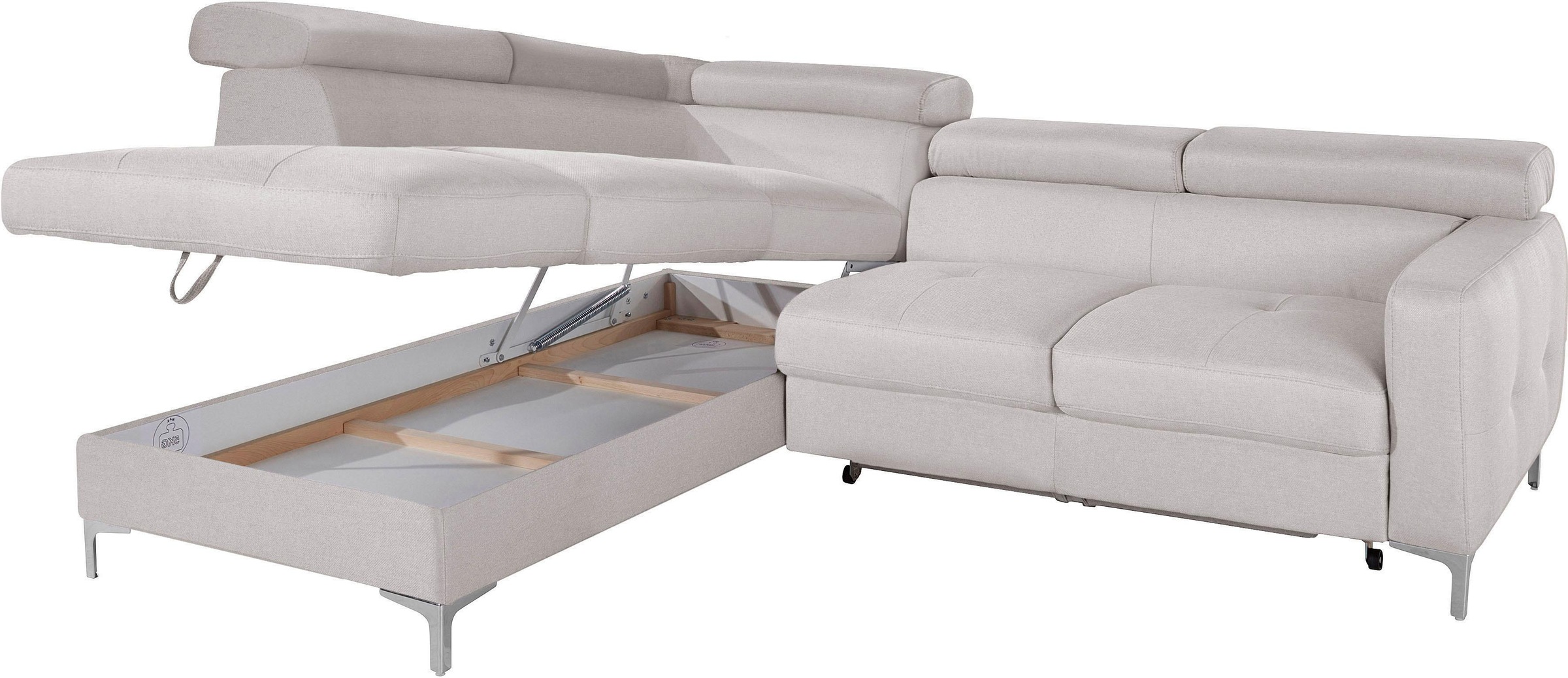 COTTA Ecksofa »Sammy L-Form«, mit Kopfteilverstellung, wahlweise mit Bettfunktion & Bettkasten