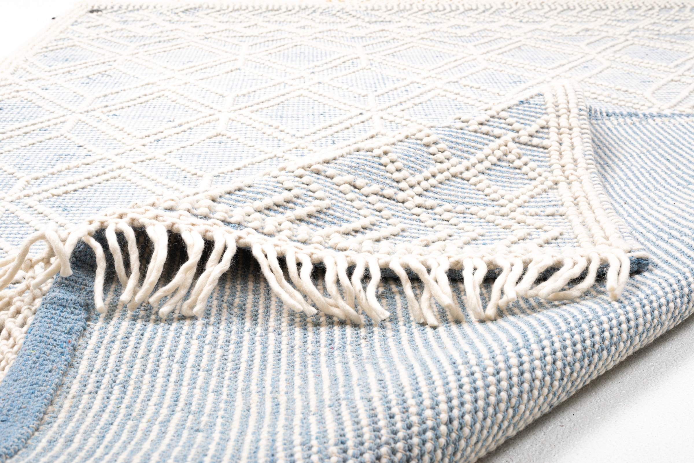 TOM TAILOR HOME Teppich »Colored Macrame«, rechteckig, 10 mm Höhe, Handweb Teppich, reine Wolle, handgewebt, mit Fransen, Scandi Design
