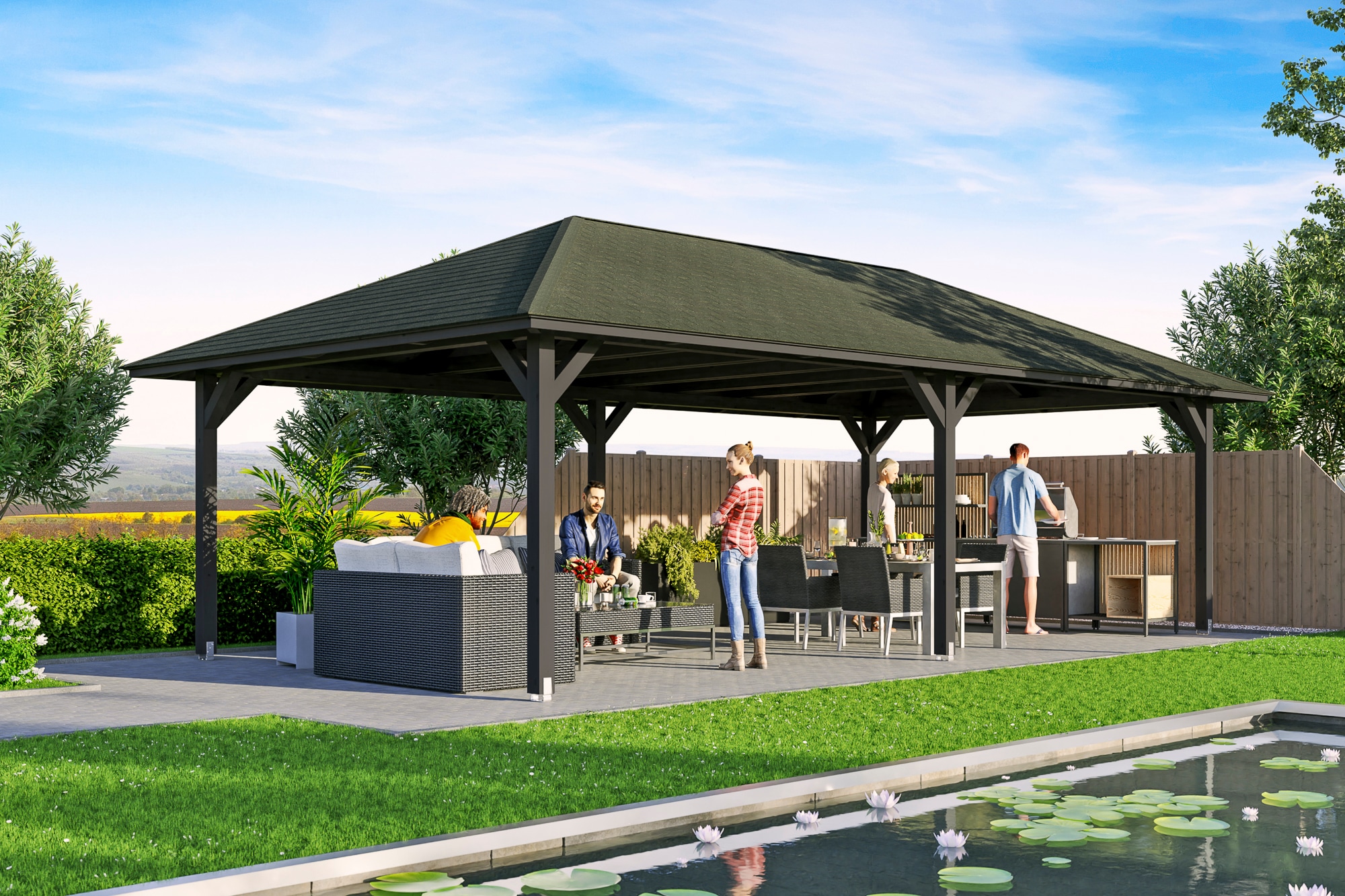 Skanholz Pavillon »Orleans 3«, 4-Eck, BxT: 504x916 cm
