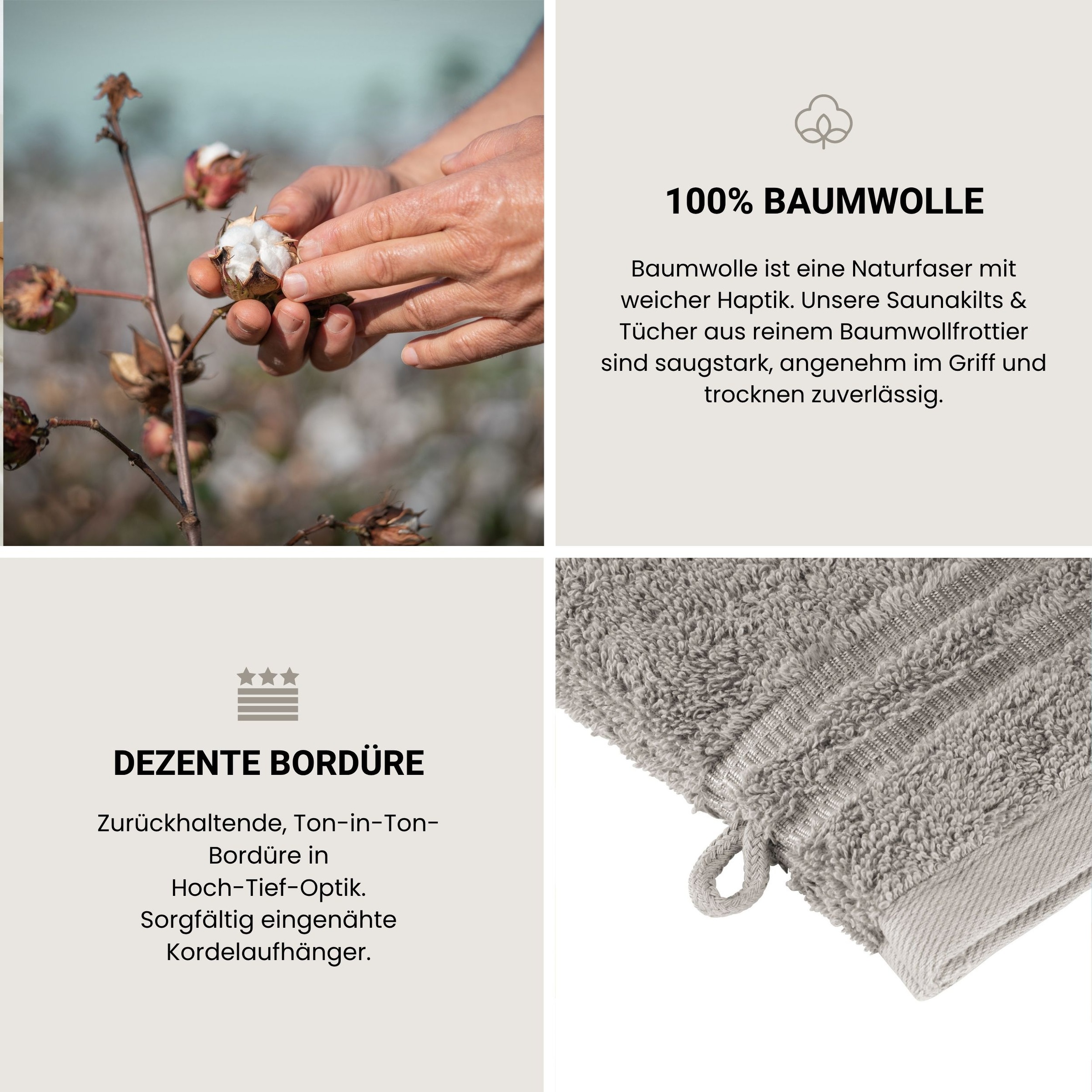 Schiesser Waschhandschuh »Milano Waschhandschuh-Set aus weicher Baumwolle in Frottier-Qualität« mit Webbordüre