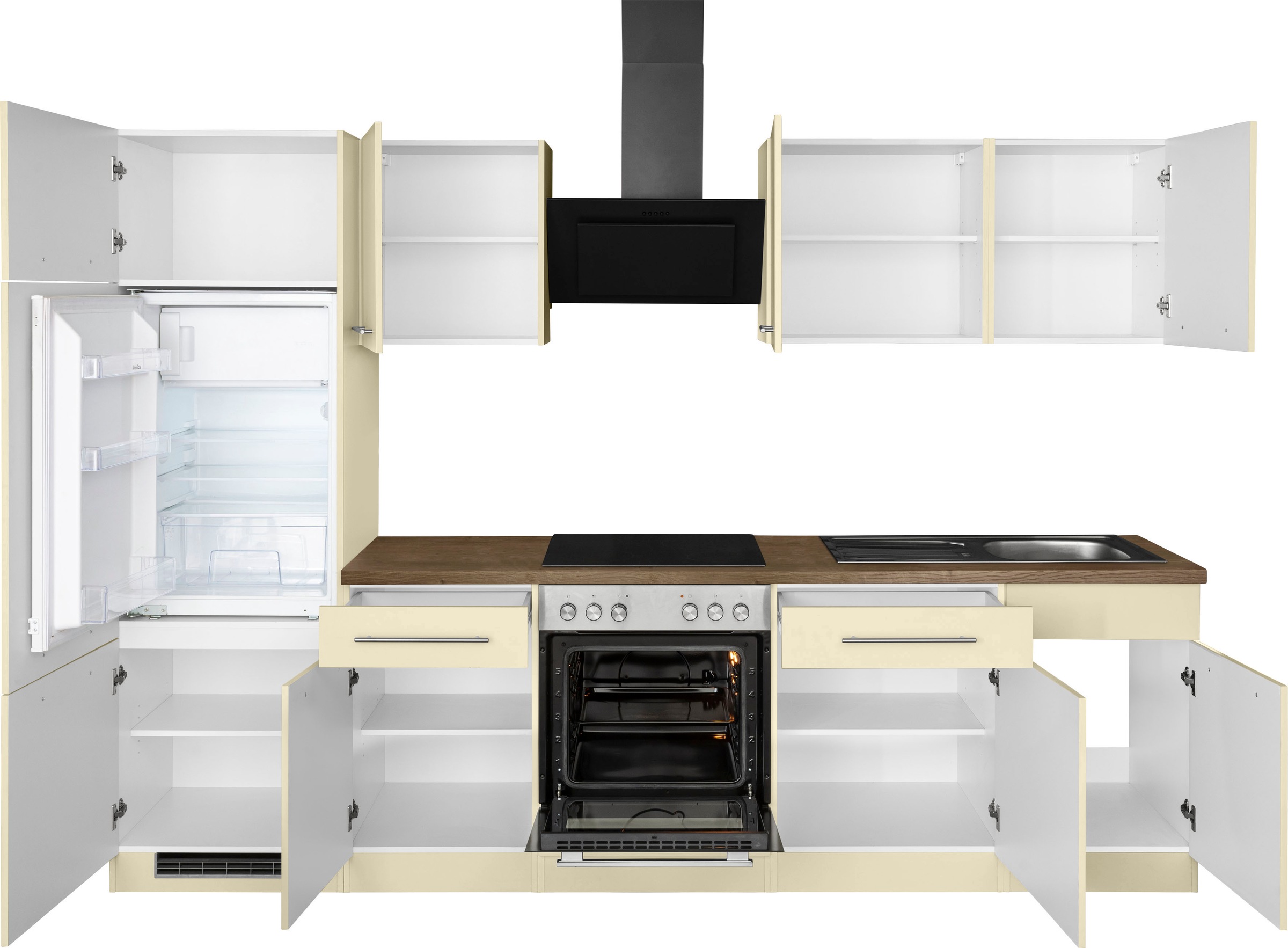 wiho Küchen Küchenzeile »Unna«, mit E-Geräten, Breite 280 cm