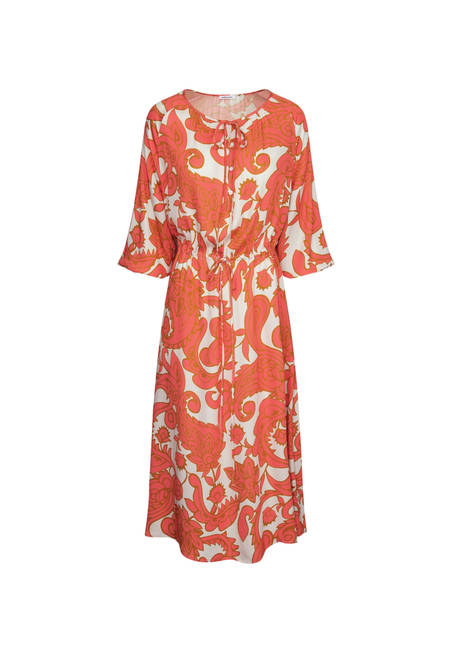 seidensticker Sommerkleid »Schwarze Rose«, 7/8-Arm Rundhals Paisley