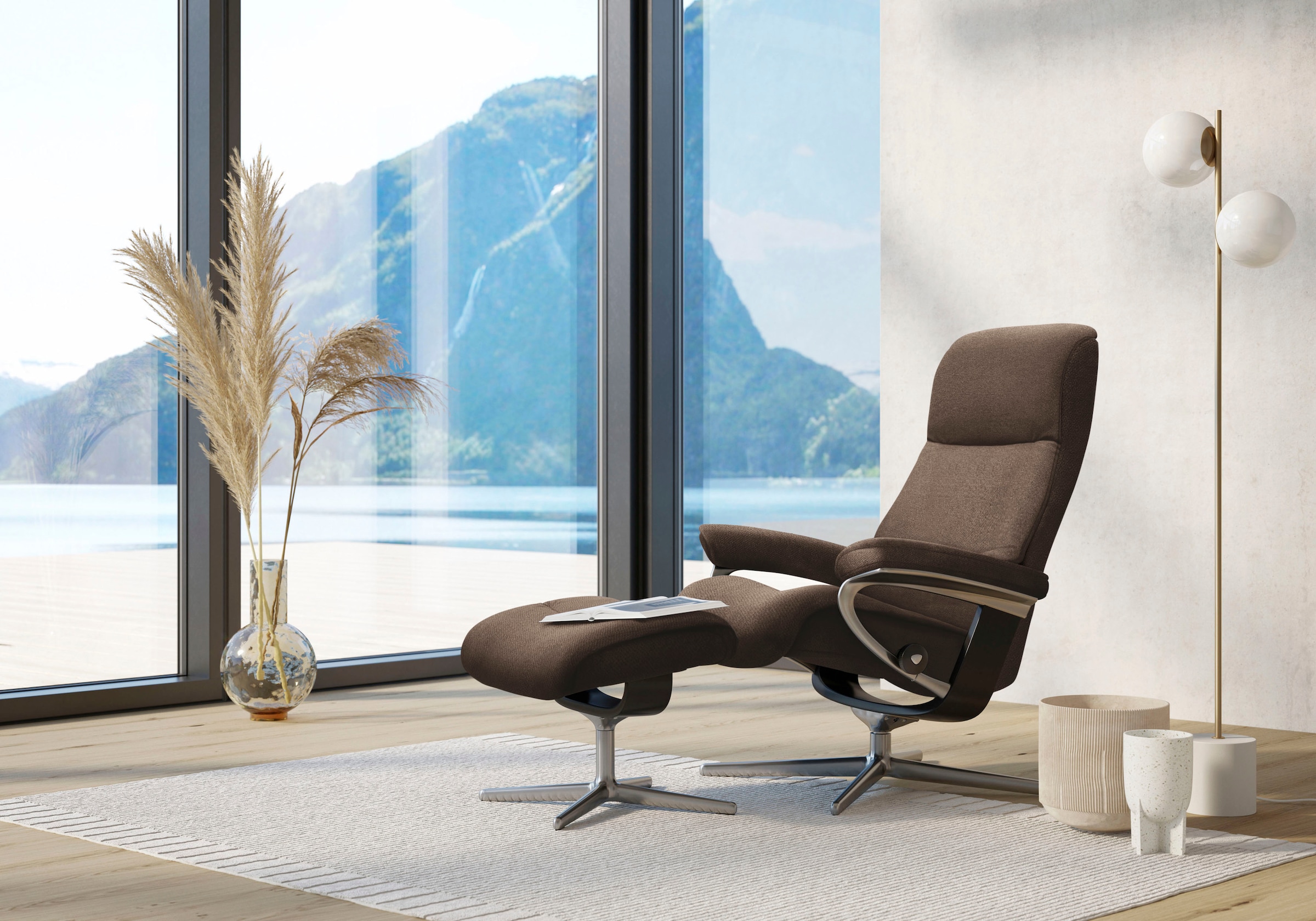 Stressless® Relaxsessel »View«, mit Cross Base, Größe S, M & L, Holzakzent günstig online kaufen