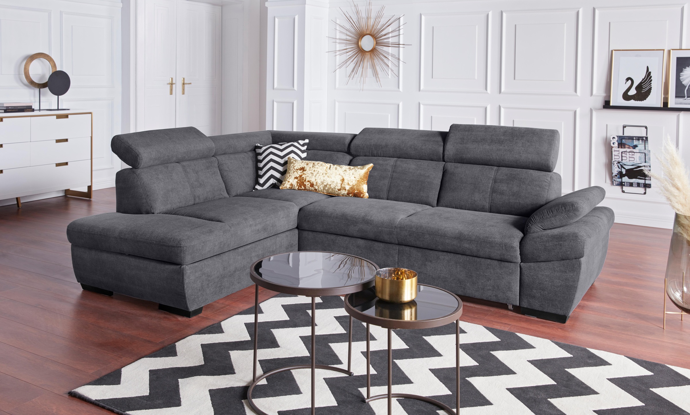 exxpo - sofa fashion Ecksofa »Salerno, klassisch modernes Funktionssofa, ho günstig online kaufen