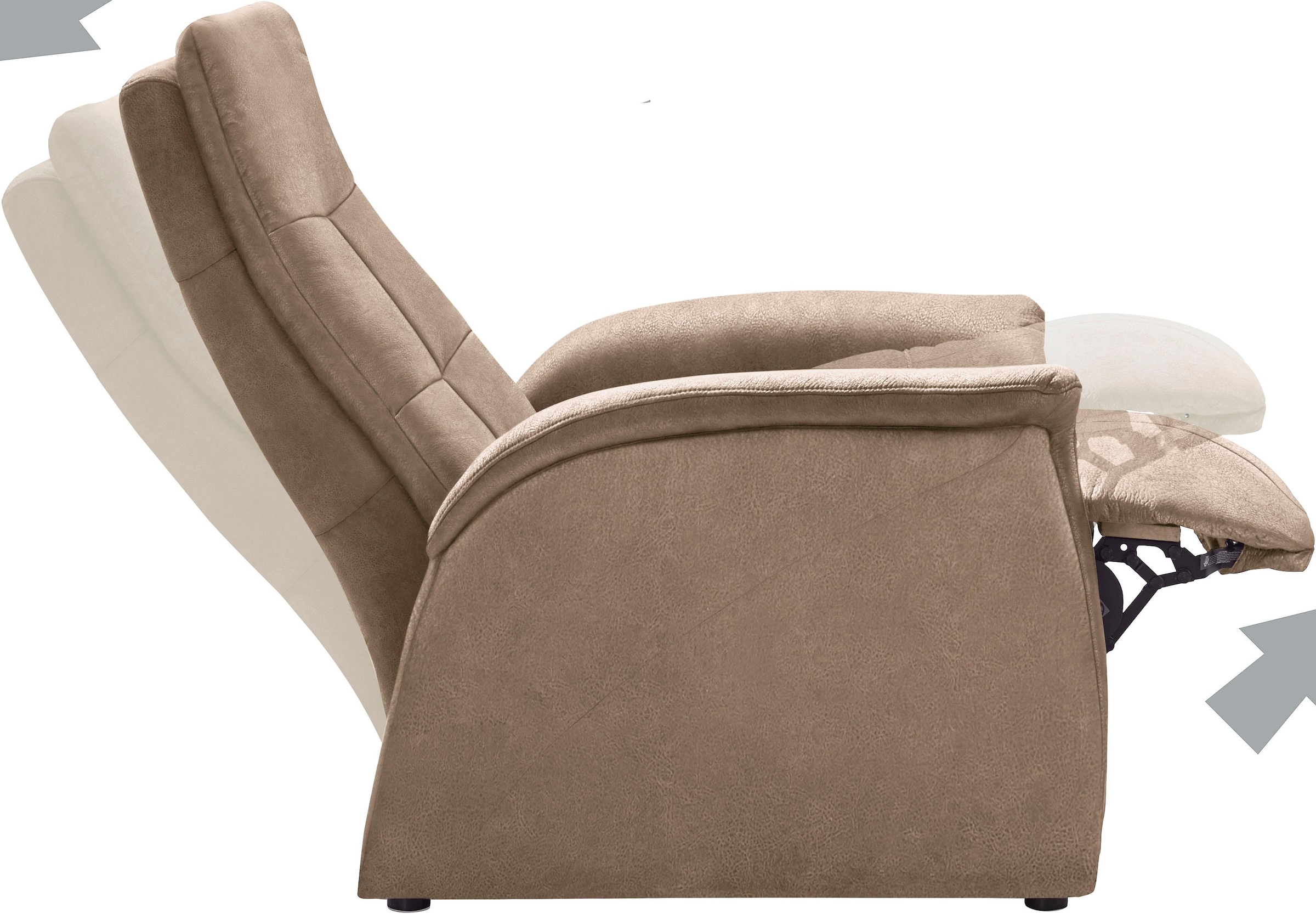 exxpo - sofa fashion Sessel »Tivoli, Hochlehnsessel, Relaxsessel, Kinosessel, bequem«, (Set), mit Relaxfunktion, schmale Armlehnen