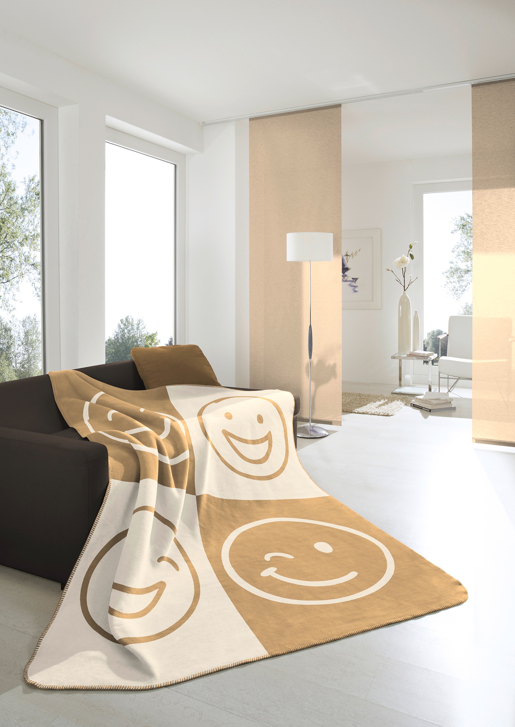 Biederlack Wohndecke »Emoji«, mit Velourband günstig online kaufen