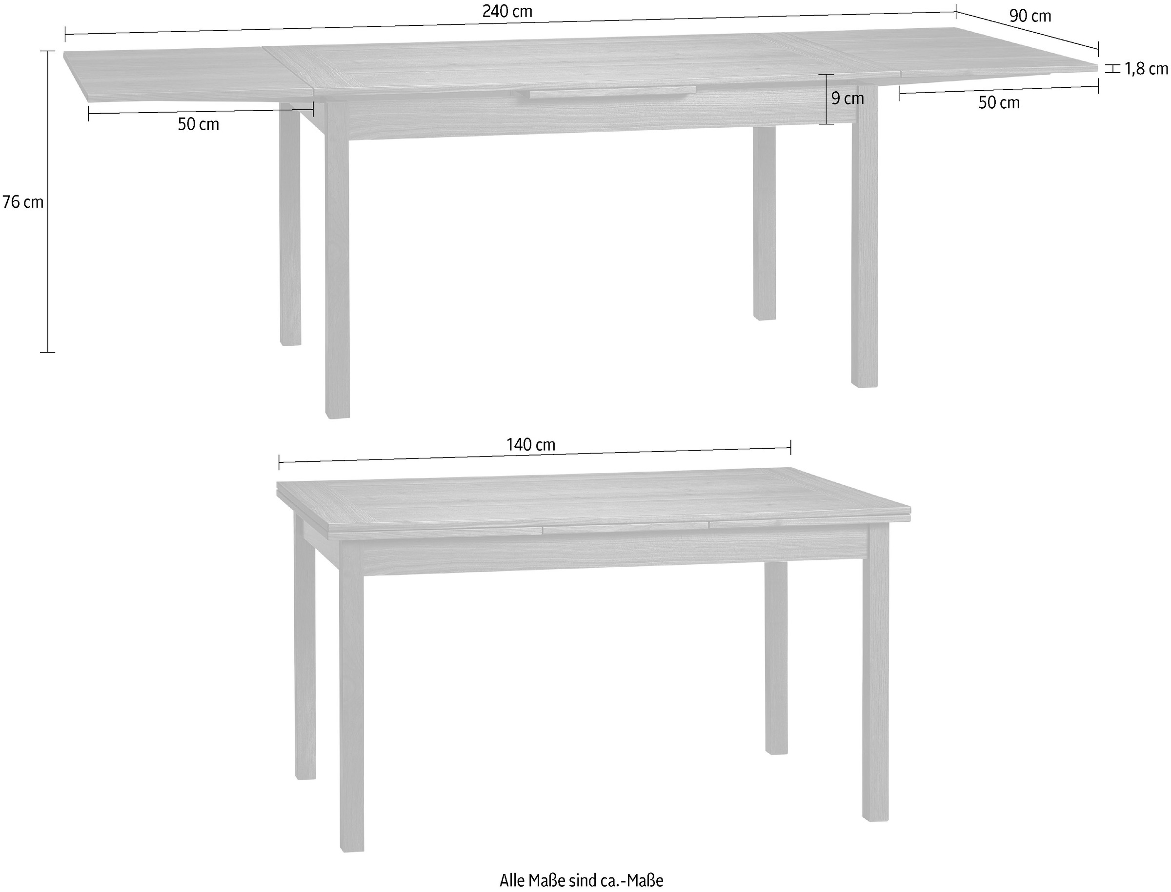 aus Esstisch »Basic Furnier, Hammel Eiche Massivholz, Breiten zwei bestellen Tischplatte Rechnung by Gestell Hammel Furniture in Dinex«, aus auf