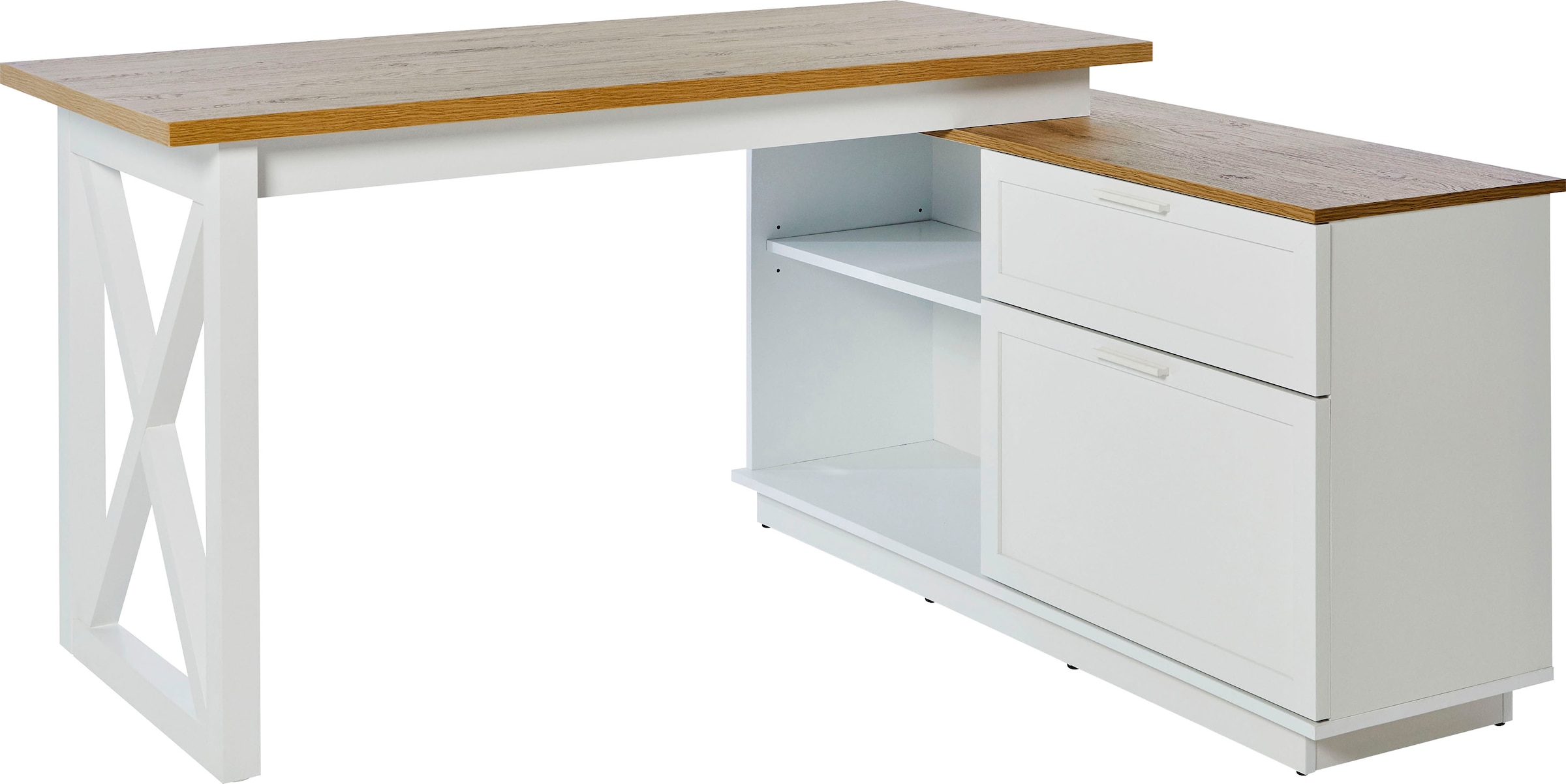 Jahnke Eckschreibtisch »CHALET D 155 E« 1 Stk. tlg. im Landhausstil, wechse günstig online kaufen