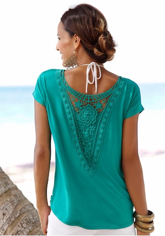 LASCANA Strandshirt, mit Spitzeneinsatz kaufen