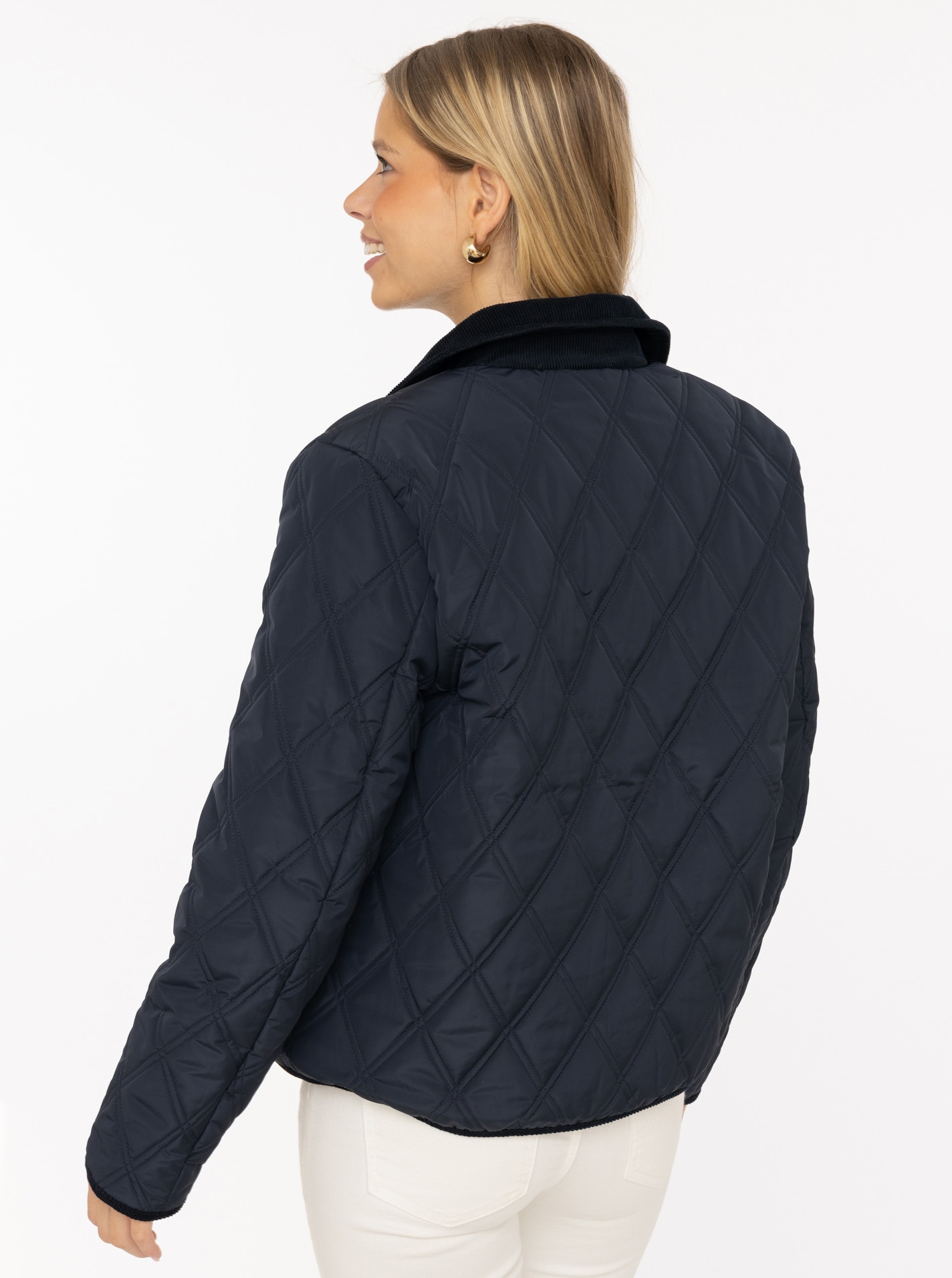 Zwillingsherz Steppjacke »"Classic"« ohne Kapuze Kordkragen, Knopfleiste und Taschen