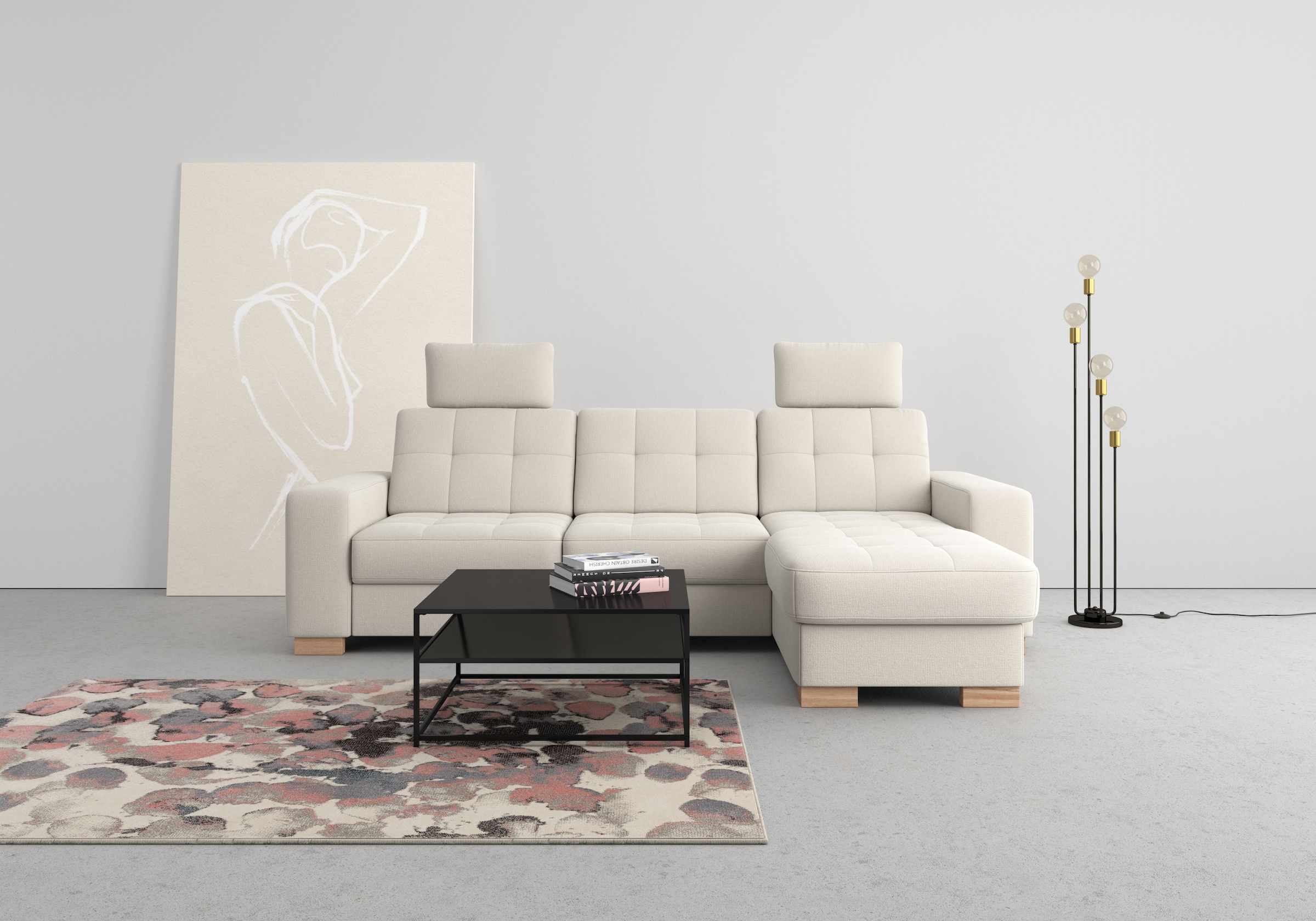 sit&more Ecksofa »Quincy L-Form«, wahlweise mit Bettfunktion und Bettkasten günstig online kaufen
