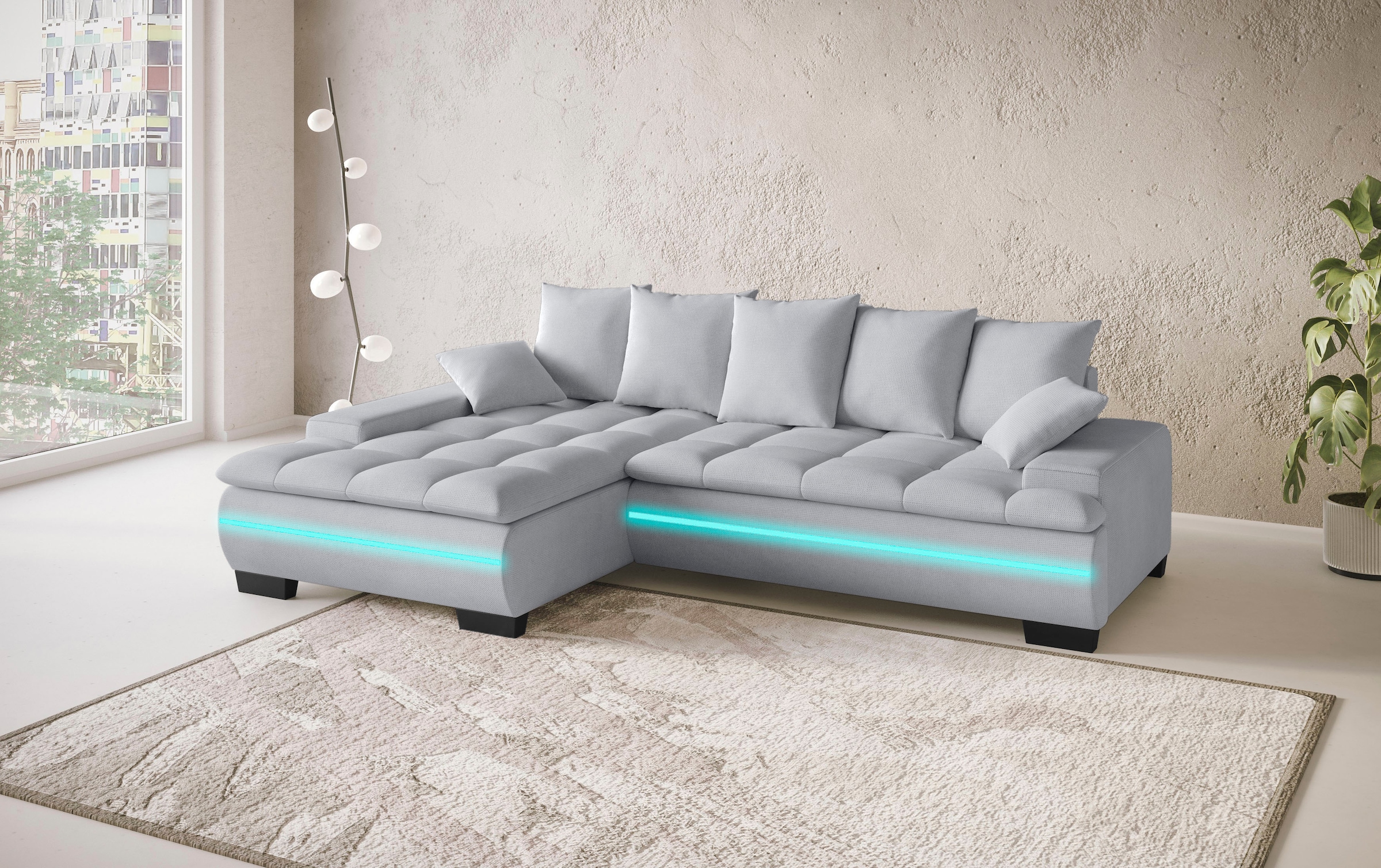Mr. Couch Ecksofa »Haiti II, L-Form«, RGB-LED Beleuchtung, wahlweise mit Ka günstig online kaufen