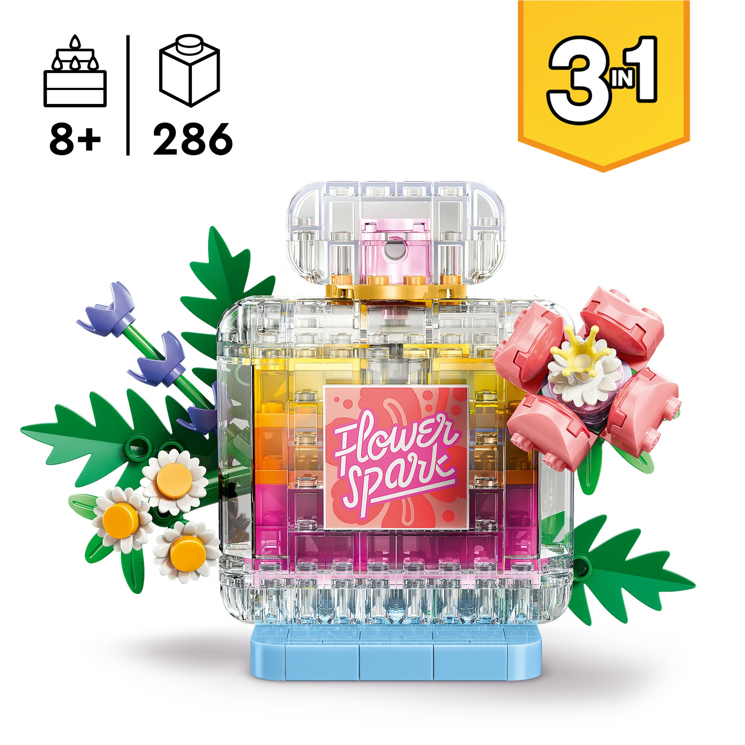 LEGO® Konstruktionsspielsteine »Parfümflasche mit Blumendeko (31383), LEGO Creator« Made in Europe