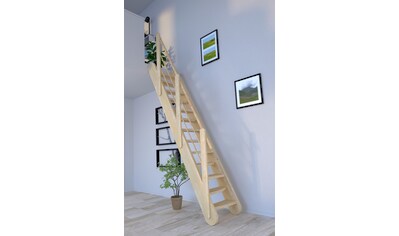 Raumspartreppe »Massivholz Samos, Holz-Holz Design Geländer«